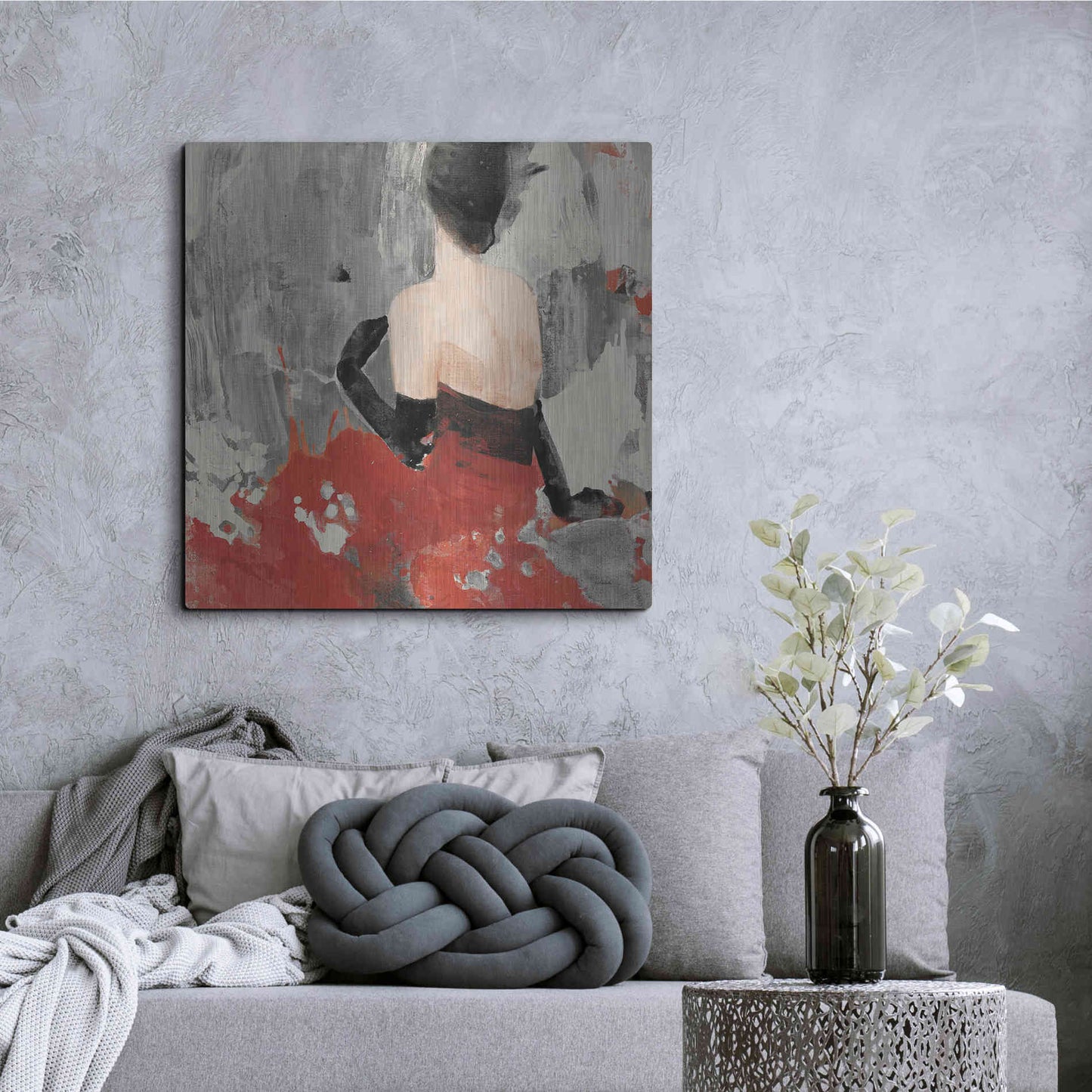 Luxe Metal Art 'Beautiful Gaze II Neutral' by Albena Hristova, Metal Wall Art,36x36