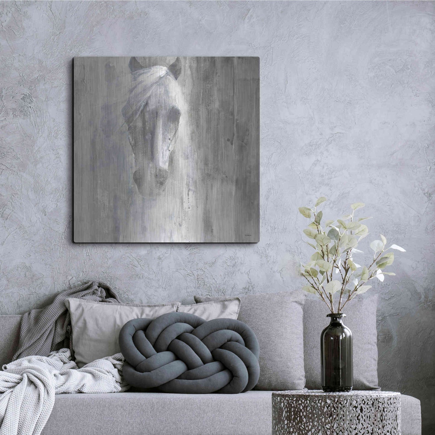 Luxe Metal Art 'Shadow Gray' by Albena Hristova, Metal Wall Art,36x36