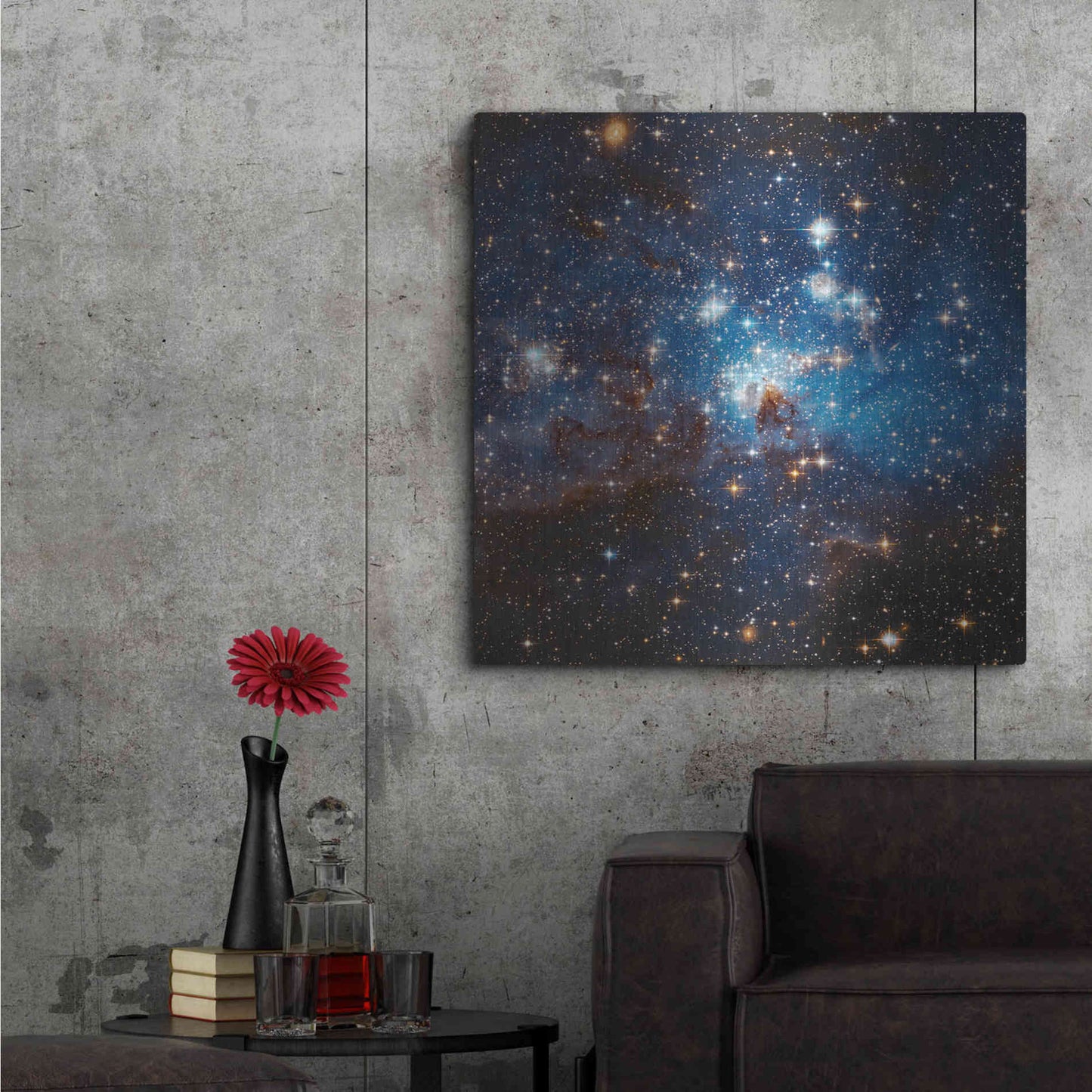 Luxe Metal Art 'LH 95 Star Cluster' Hubble Space Telescope, Metal Wall Art,36x36