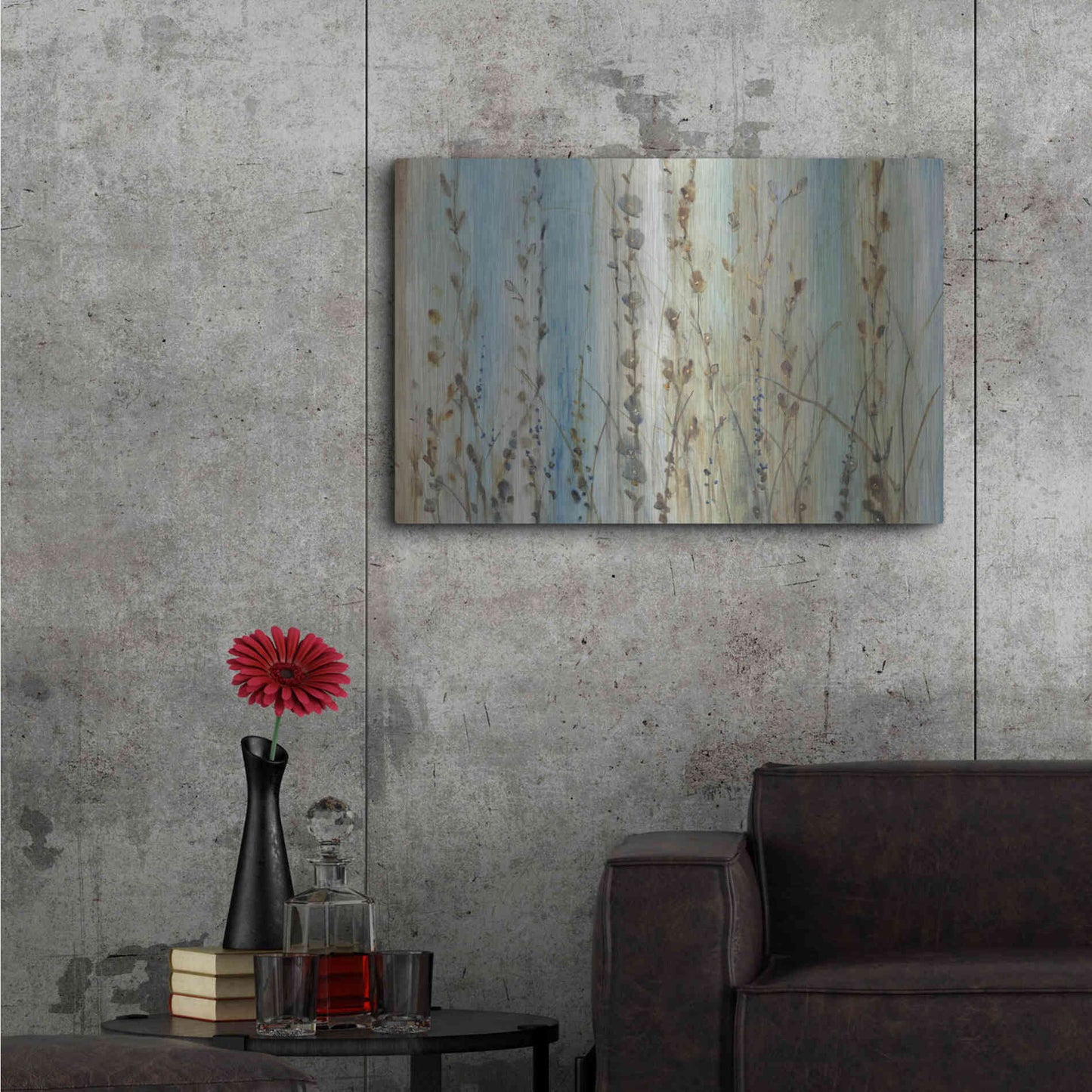 Luxe Metal Art 'Ombre Floral I' by Tim O'Toole, Metal Wall Art,36x24