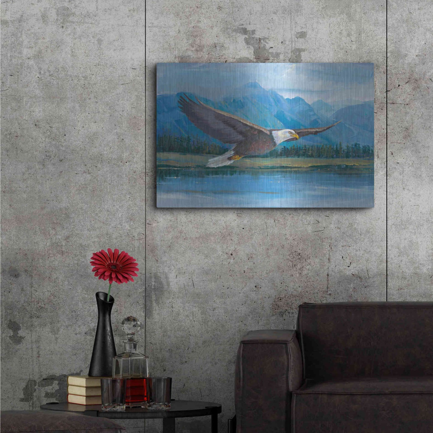 Luxe Metal Art 'Eagle Soaring' by Tim O'Toole, Metal Wall Art,36x24