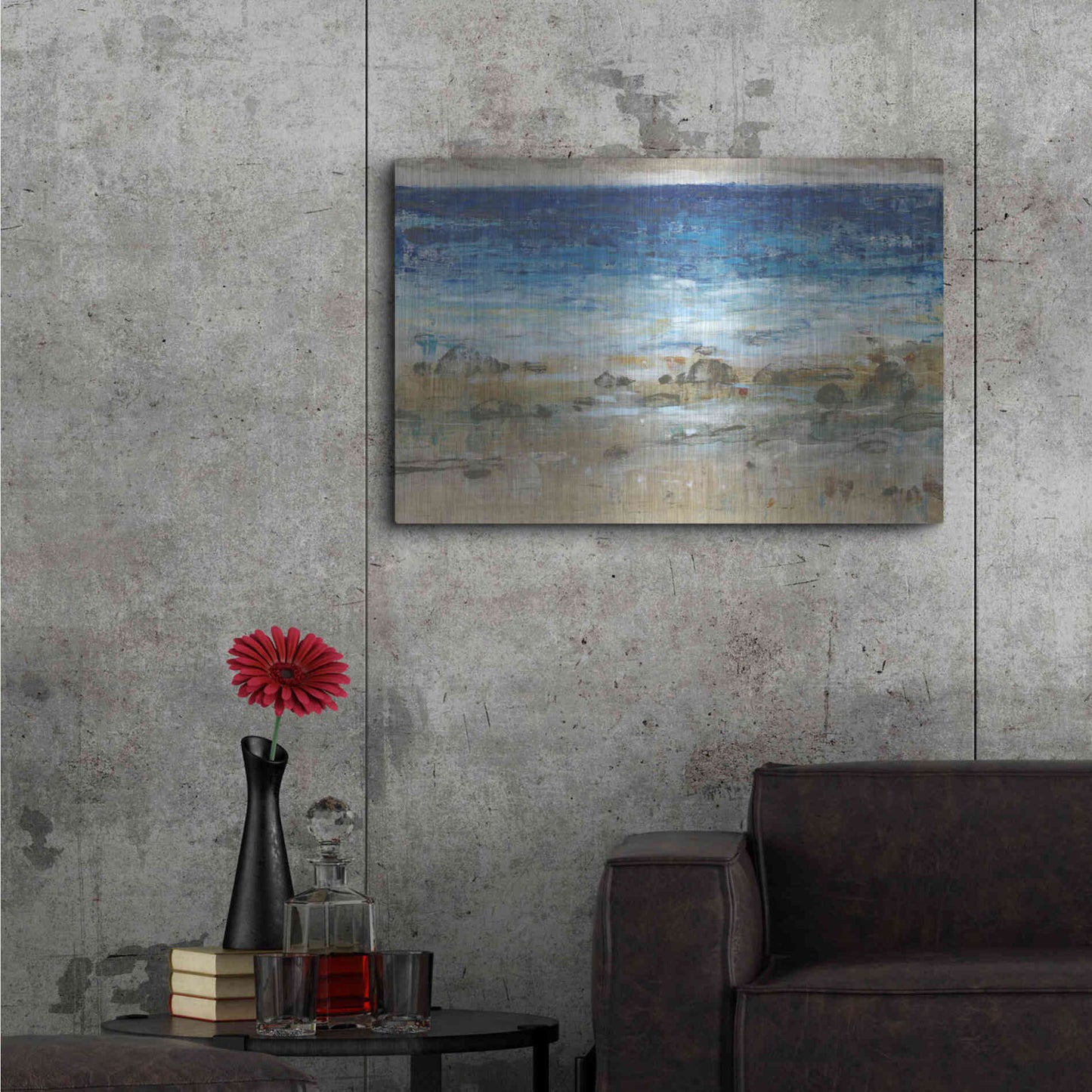 Luxe Metal Art 'Rocky Shoreline I' by Tim O'Toole, Metal Wall Art,36x24