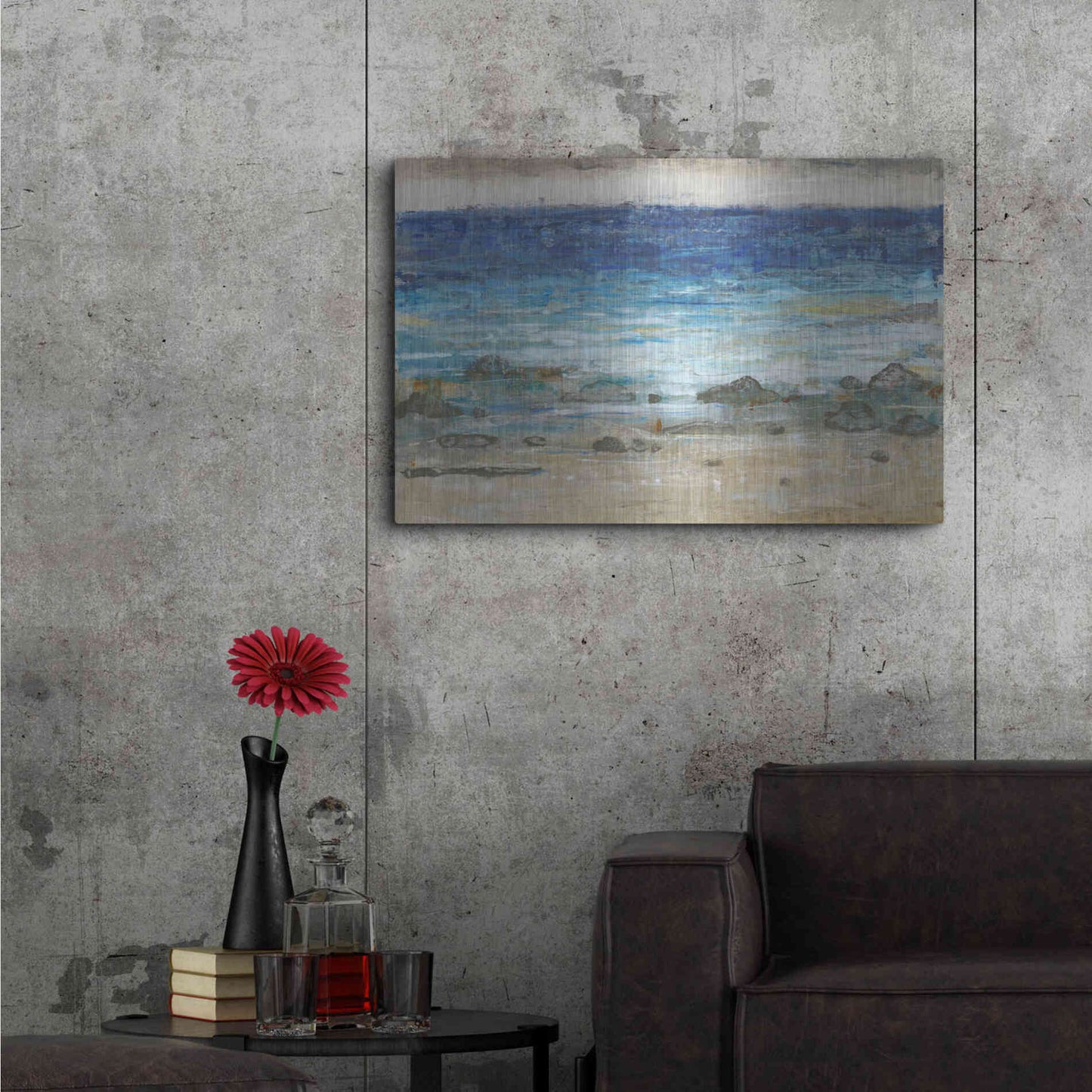 Luxe Metal Art 'Rocky Shoreline II' by Tim O'Toole, Metal Wall Art,36x24