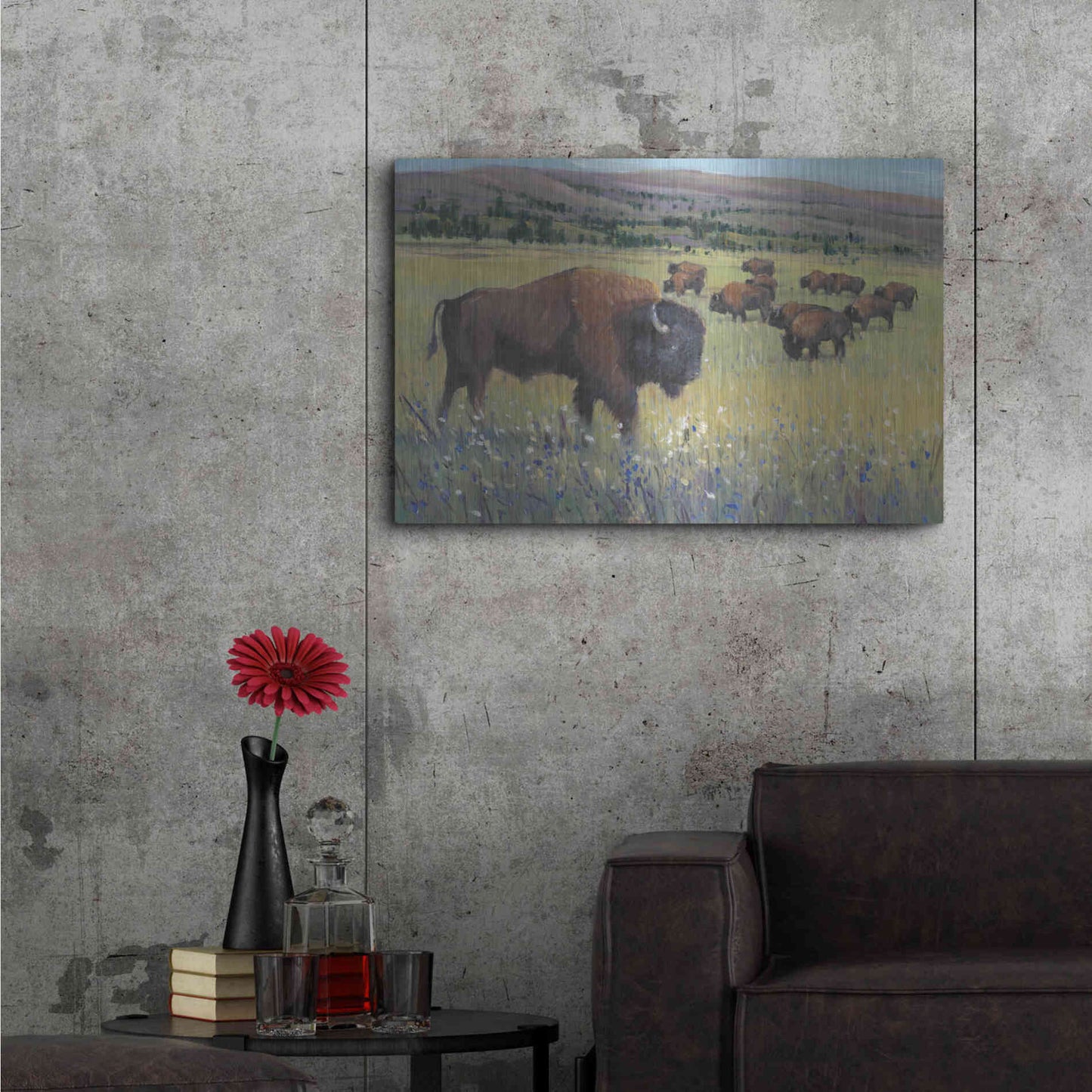 Luxe Metal Art 'Animals of the West I' by Tim O'Toole, Metal Wall Art,36x24