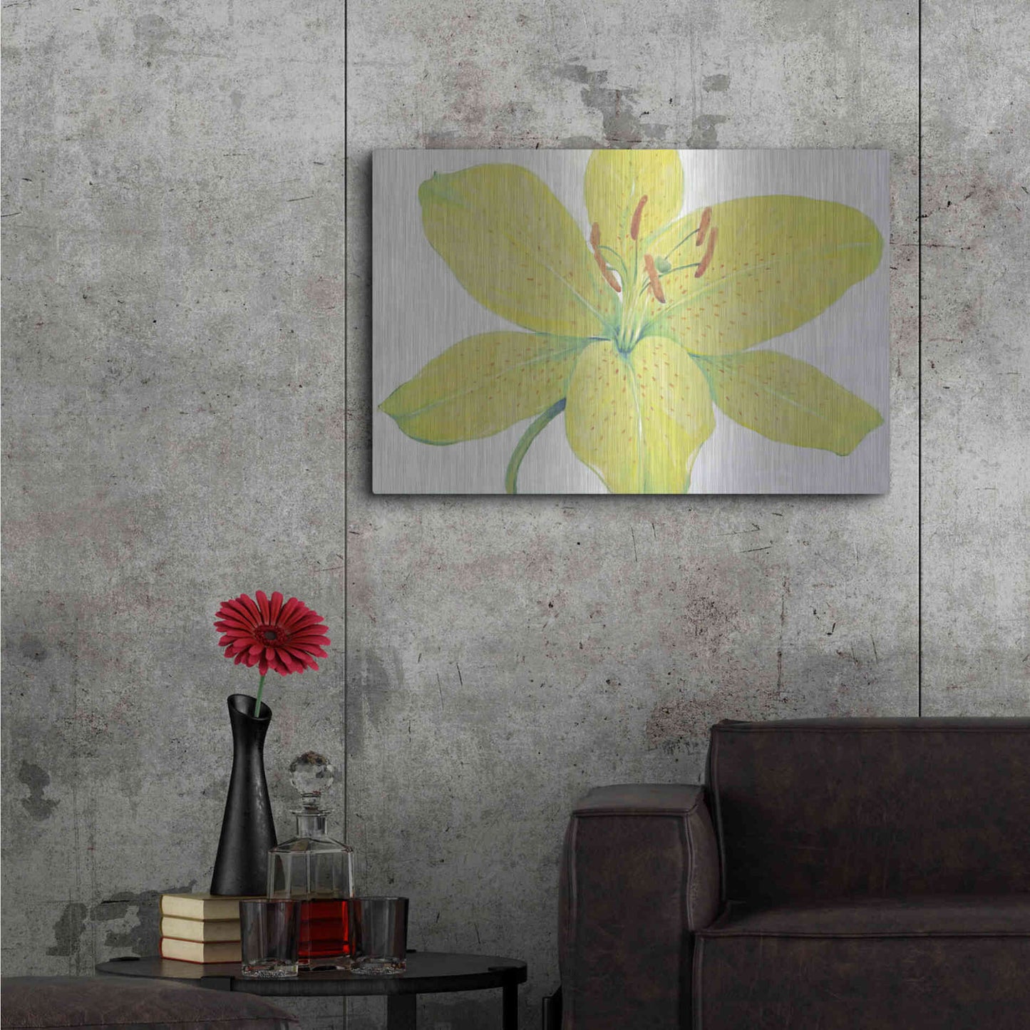Luxe Metal Art 'Citron Tiger Lily I' by Tim O'Toole, Metal Wall Art,36x24