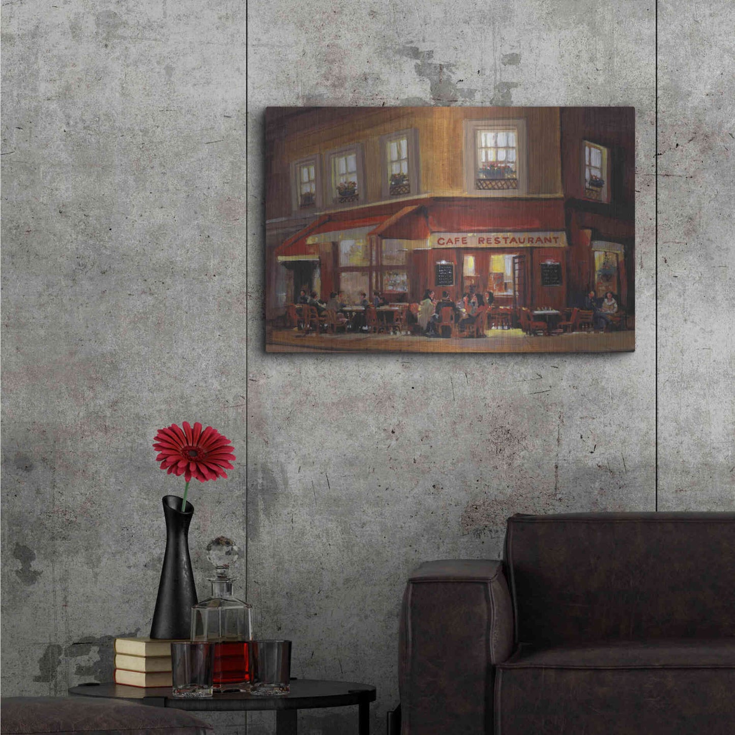 Luxe Metal Art 'Bistro II' by Tim O'Toole, Metal Wall Art,36x24