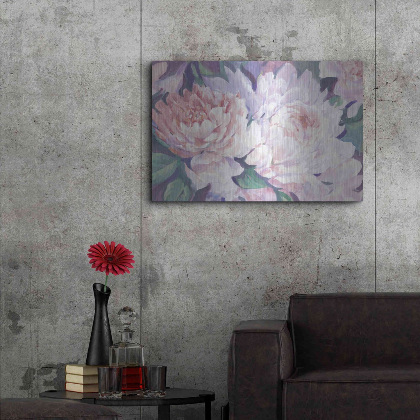 Luxe Metal Art 'Peonies in Bloom I' by Tim O'Toole, Metal Wall Art,36x24