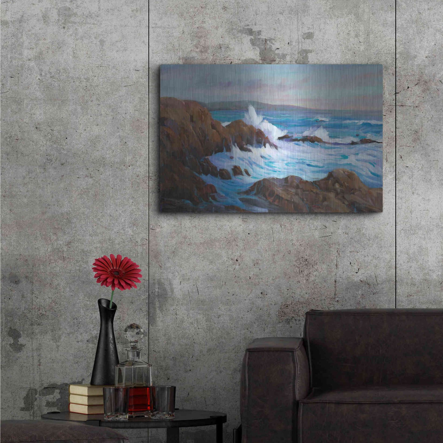 Luxe Metal Art 'Seascape Faraway II' by Tim O'Toole, Metal Wall Art,36x24