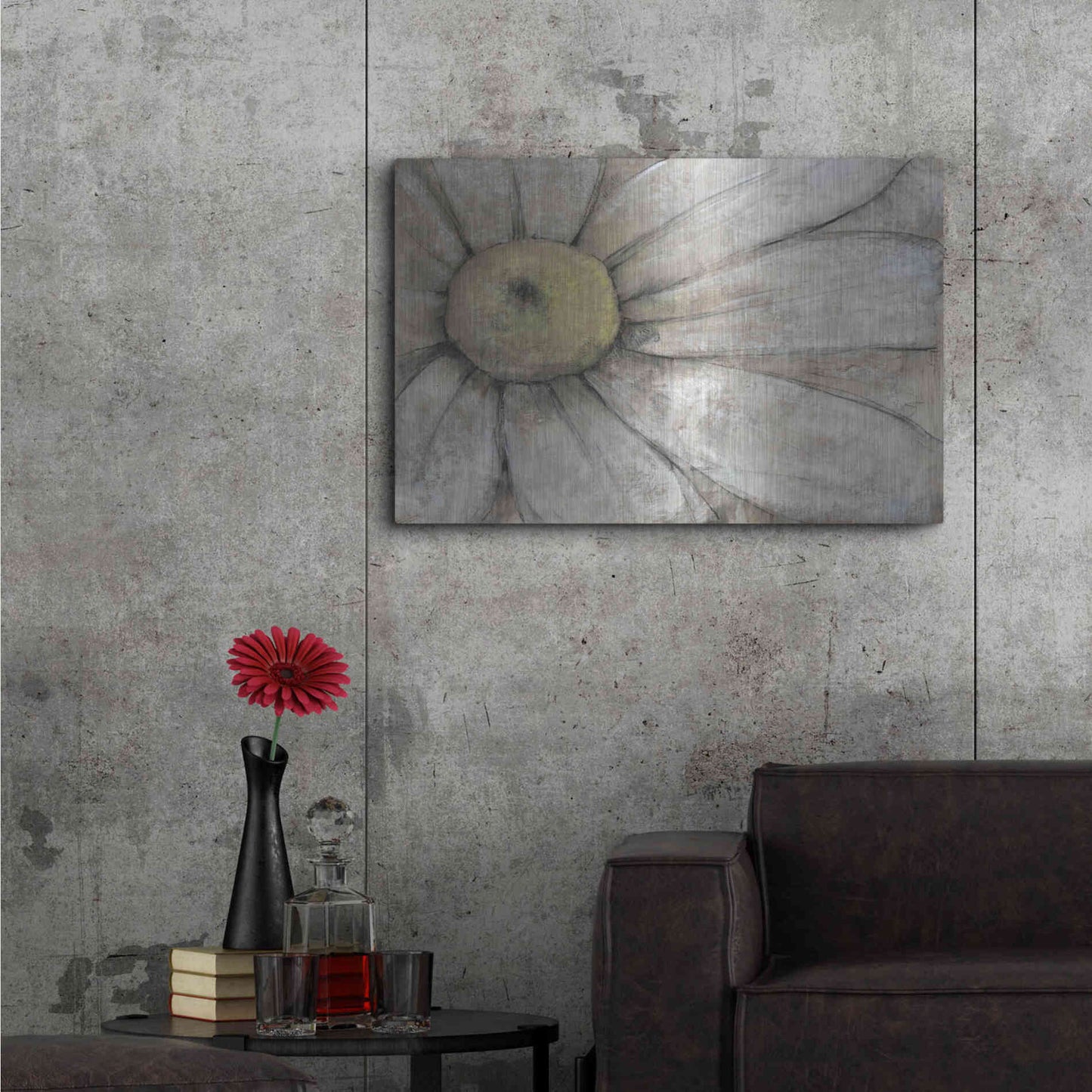 Luxe Metal Art 'Close-Up Daisy I' by Tim O'Toole, Metal Wall Art,36x24