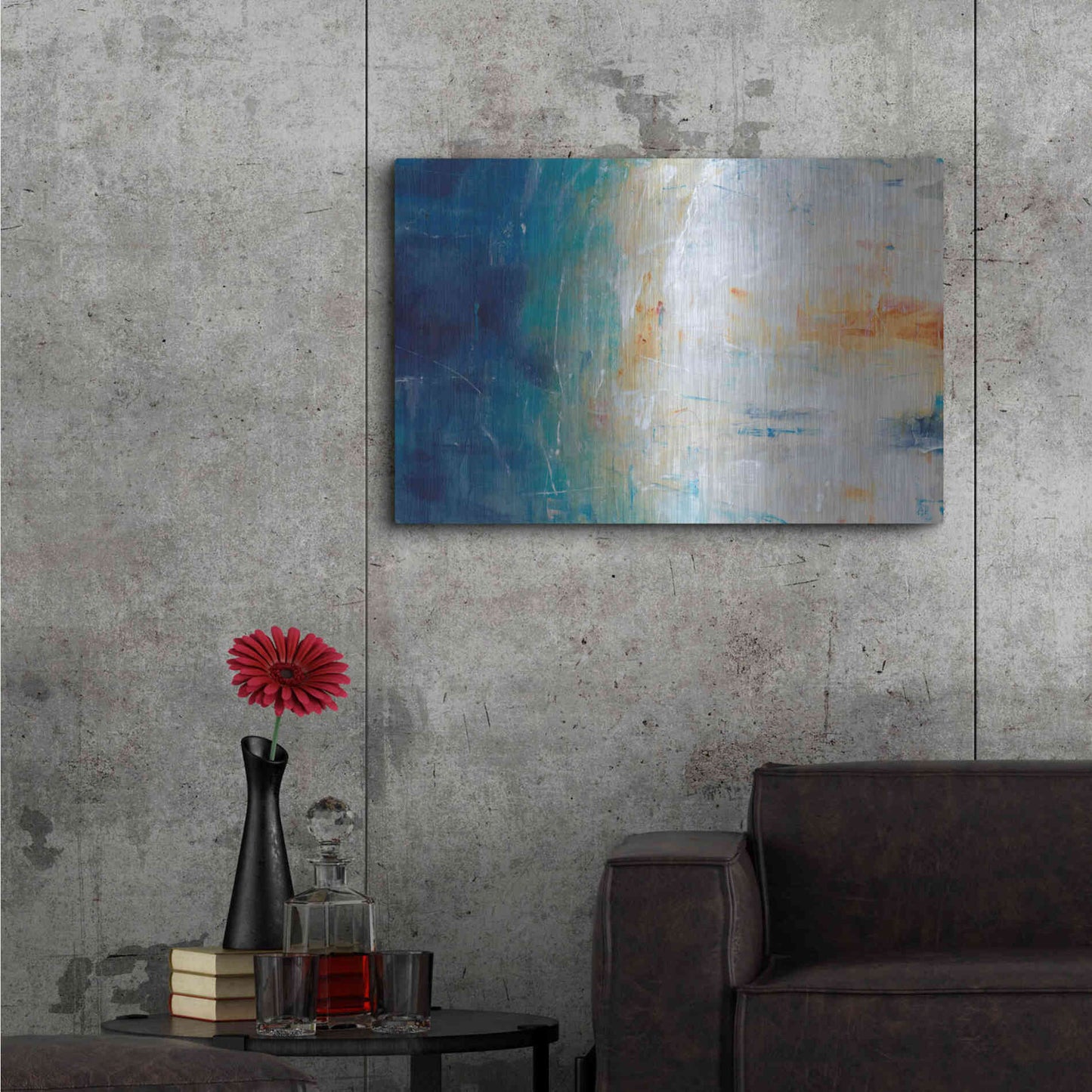 Luxe Metal Art 'Blue Grotto II' by Tim O'Toole, Metal Wall Art,36x24