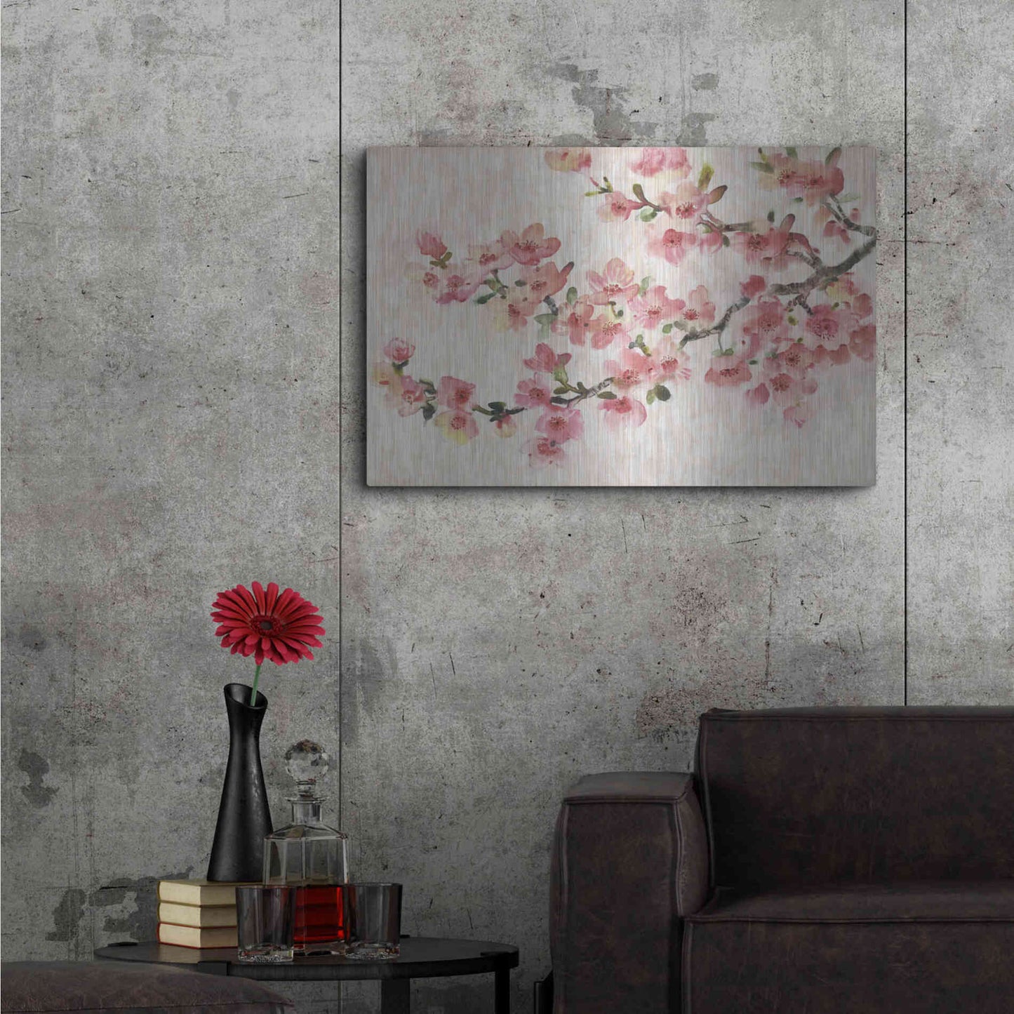 Luxe Metal Art 'Cherry Blossom Composition I' by Tim O'Toole, Metal Wall Art,36x24