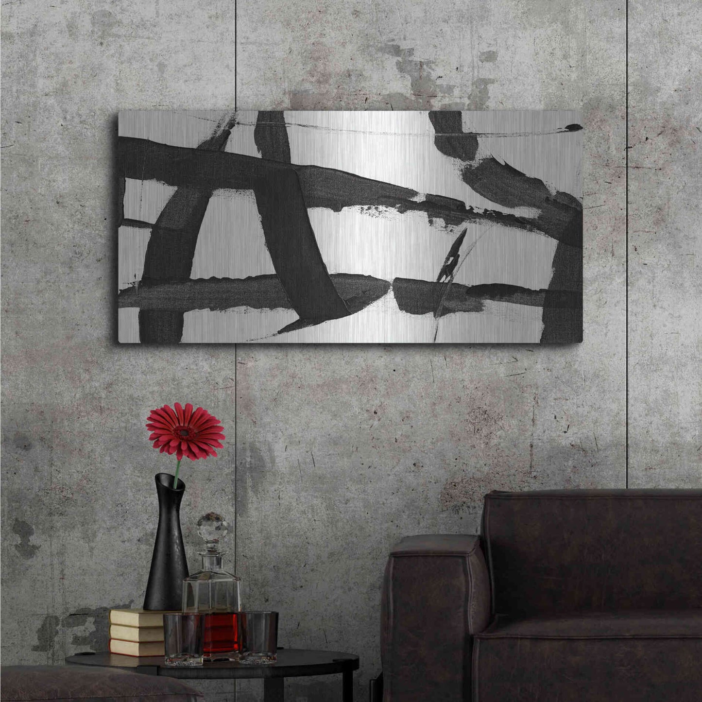 Luxe Metal Art 'Obsidian Harmony II' by Tim O'Toole, Metal Wall Art,48x24