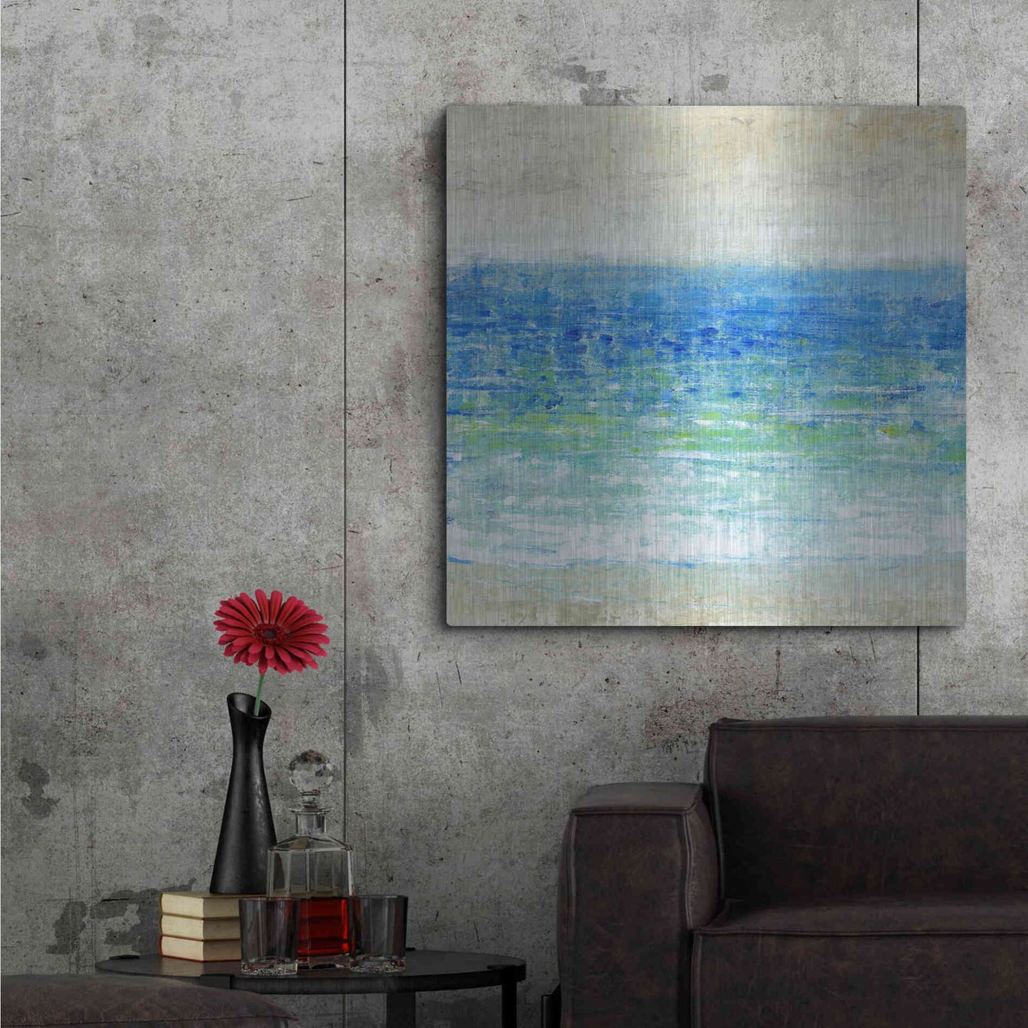 Luxe Metal Art 'Ocean Impressions I' by Tim O'Toole, Metal Wall Art,36x36