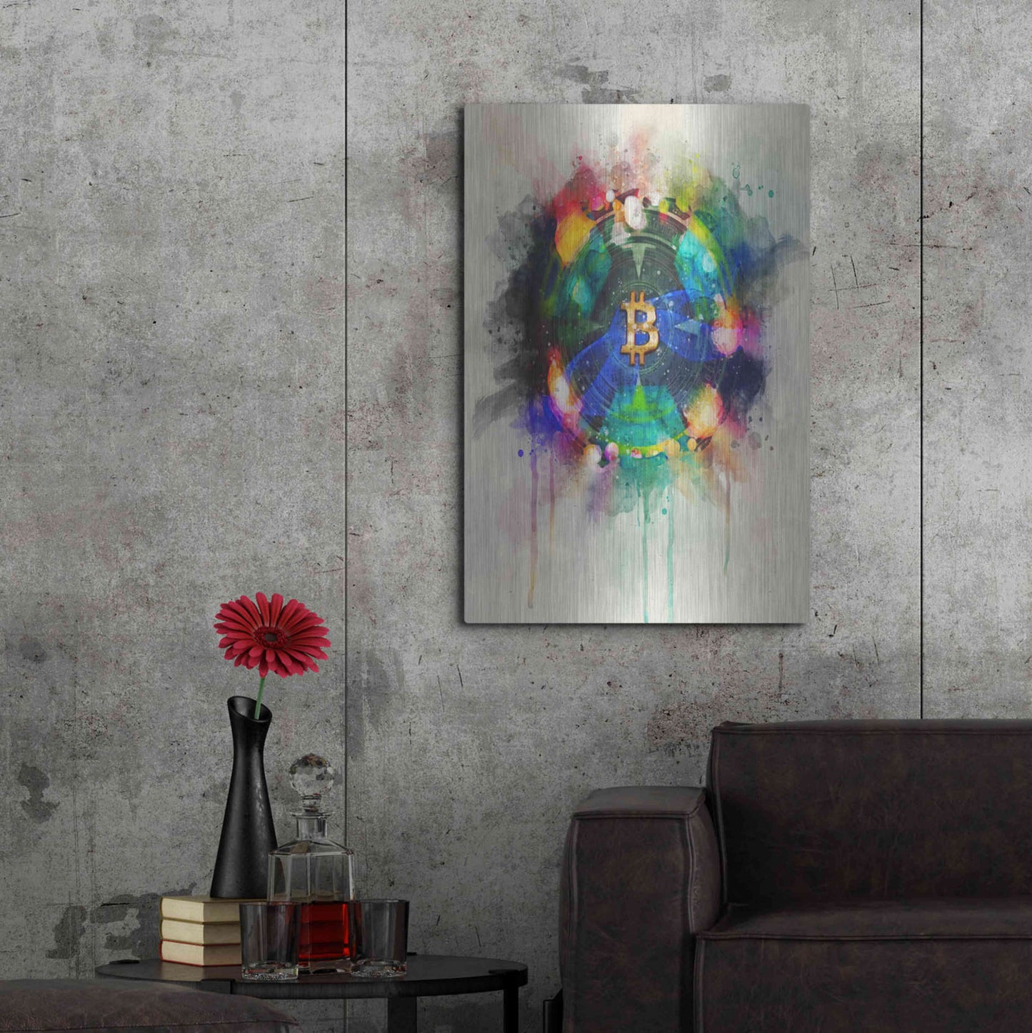 Luxe Metal Art 'Bitcoin Era 3' by Surma and Guillen, Metal Wall Art,24x36