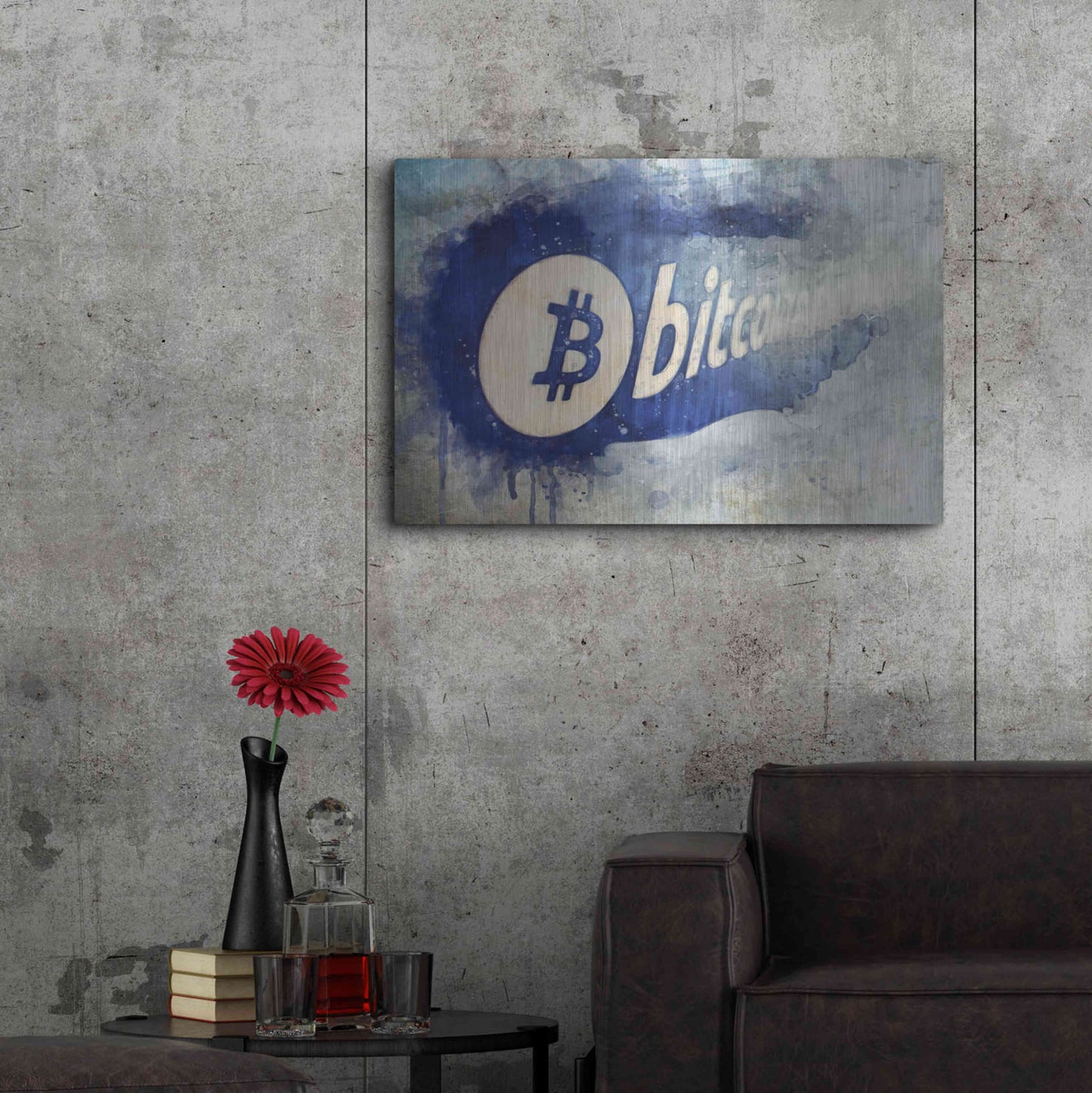 Luxe Metal Art 'Bitcoin Rule' by Surma and Guillen, Metal Wall Art,36x24
