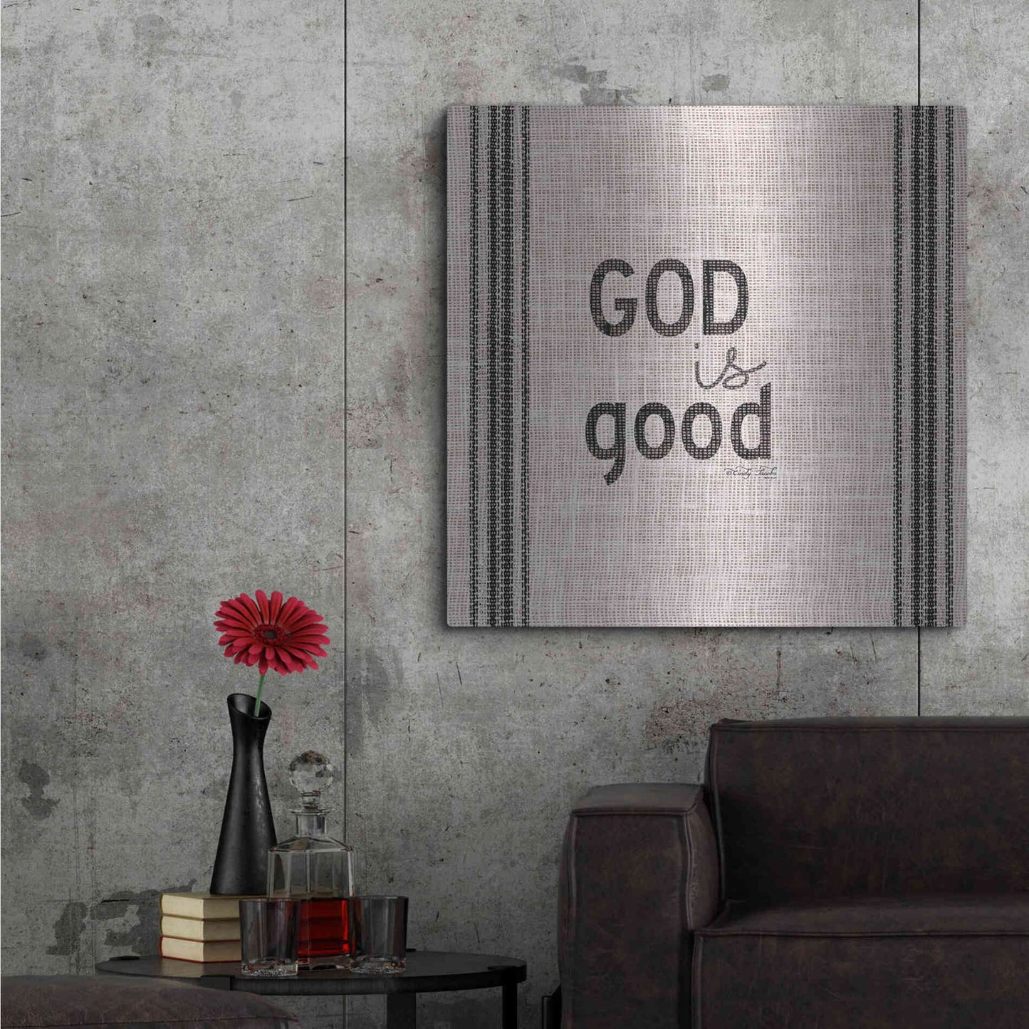 Luxe Metal Art 'God is Good' by Cindy Jacobs, Metal Wall Art,36x36