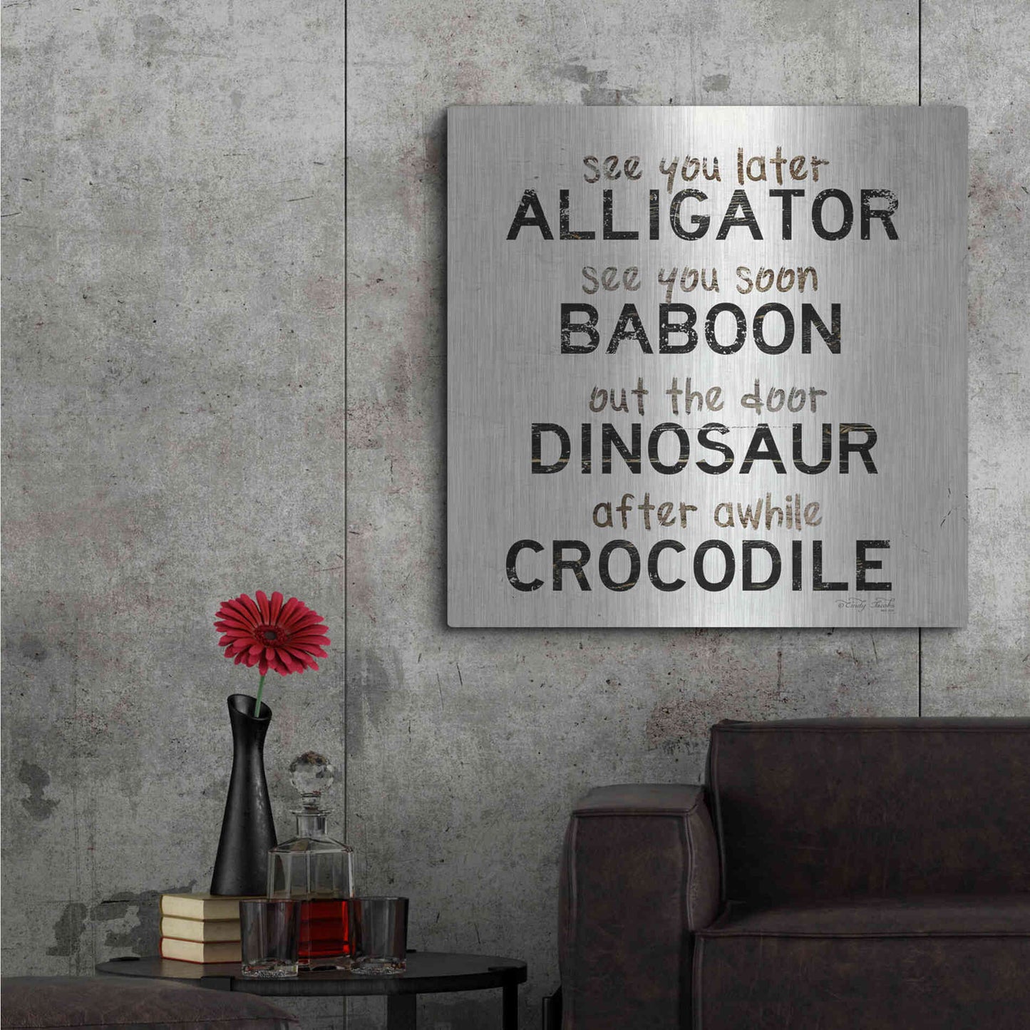 Luxe Metal Art 'See You Later' by Cindy Jacobs, Metal Wall Art,36x36