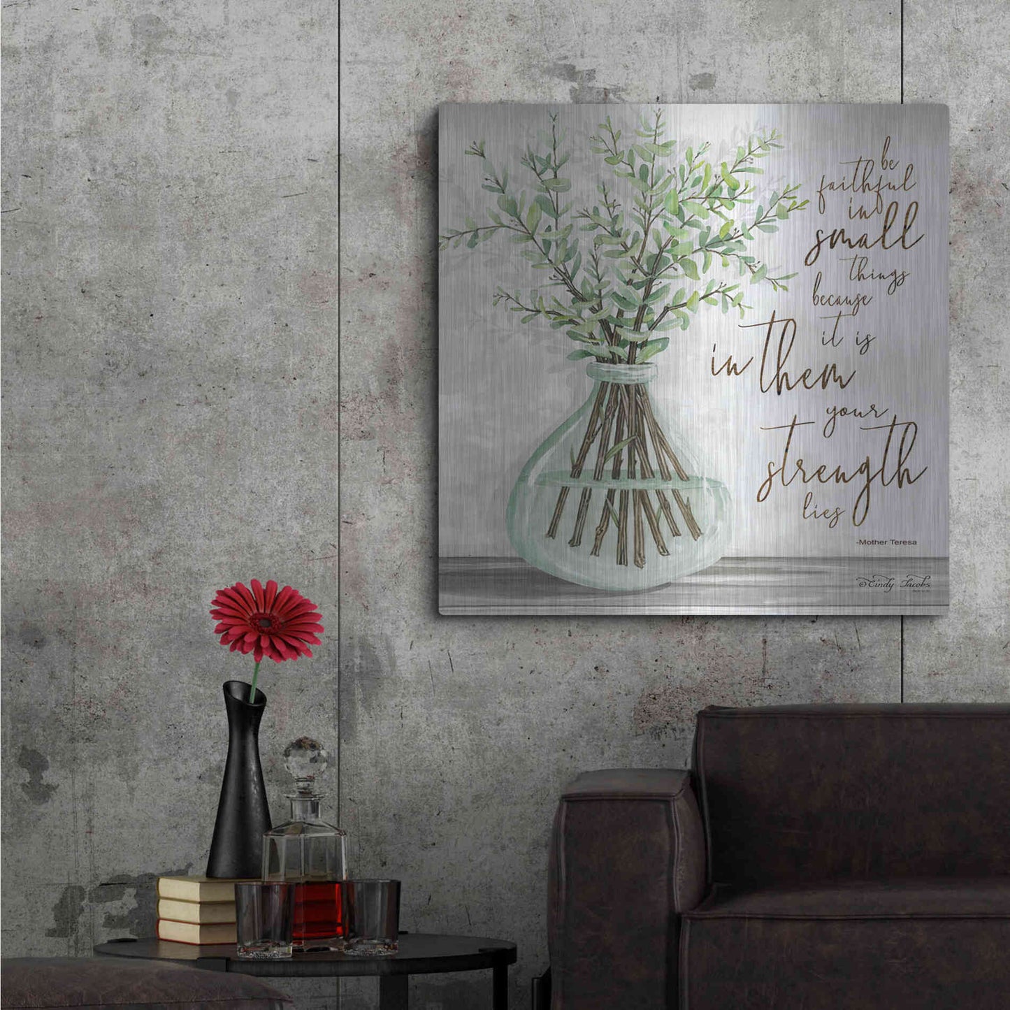 Luxe Metal Art 'Be Faithful' by Cindy Jacobs, Metal Wall Art,36x36