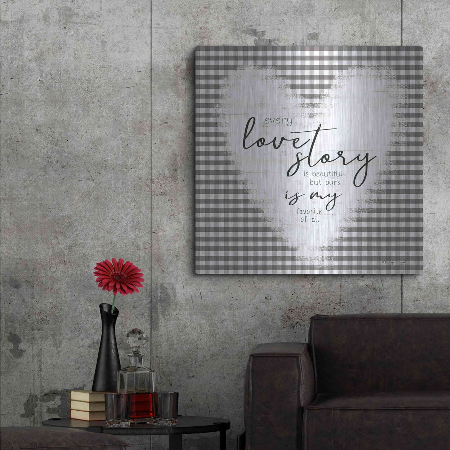 Luxe Metal Art 'Love Story' by Cindy Jacobs, Metal Wall Art,36x36