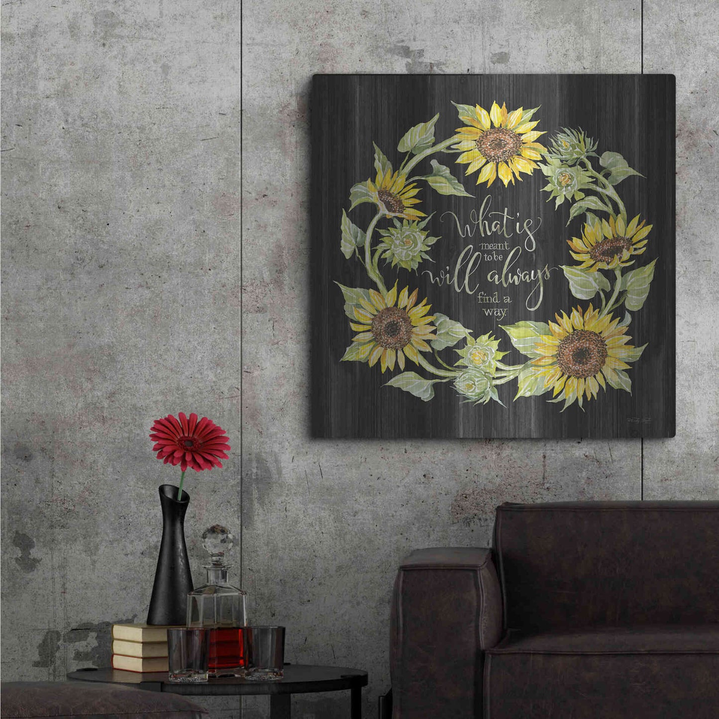 Luxe Metal Art 'What's Meant to Be Wreath' by Cindy Jacobs, Metal Wall Art,36x36