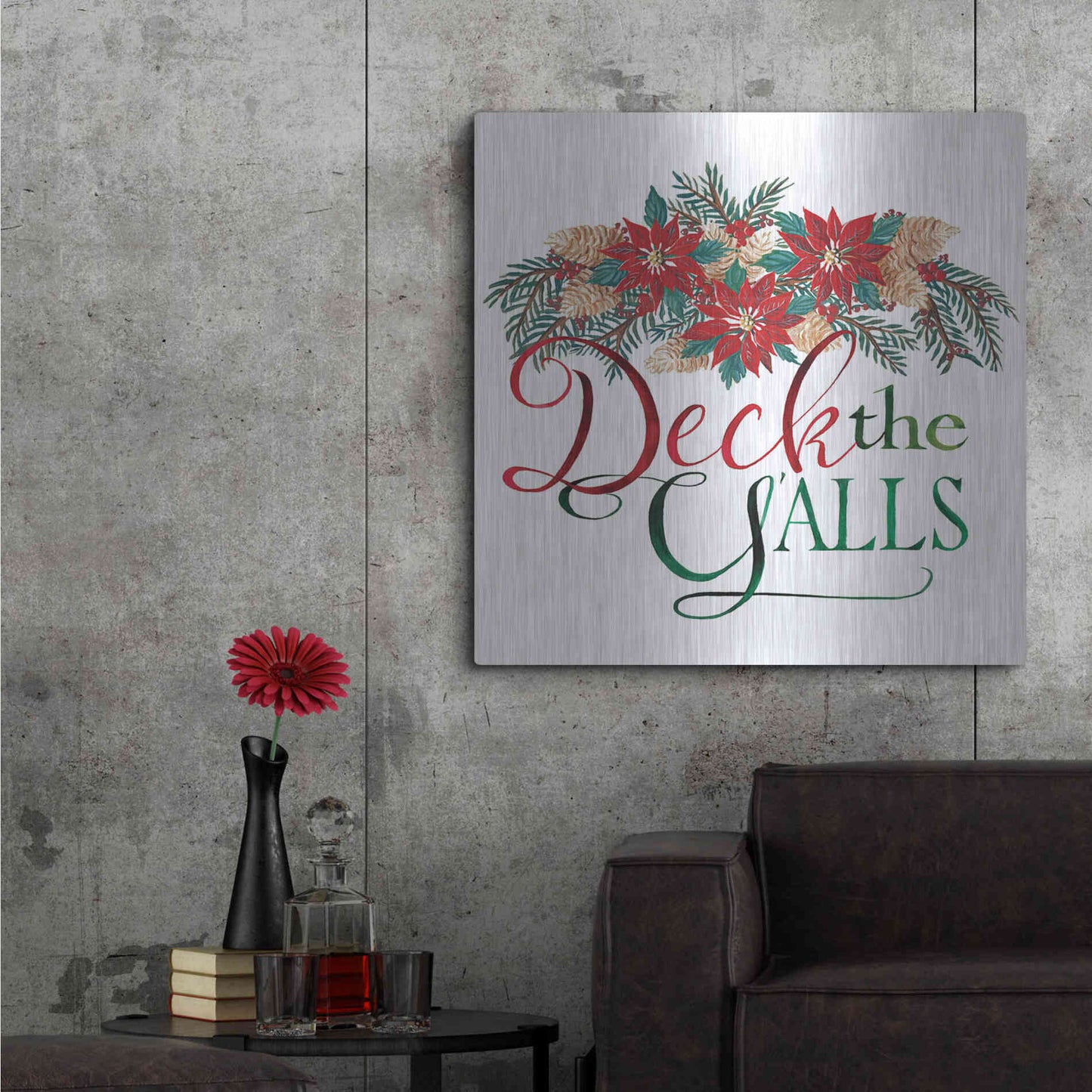 Luxe Metal Art 'Deck the Y'alls' by Cindy Jacobs, Metal Wall Art,36x36