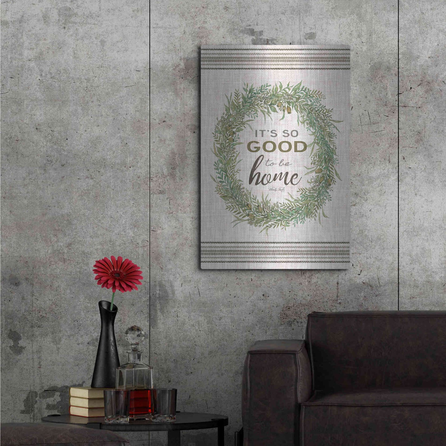 Luxe Metal Art 'It's So Good Wreath' by Cindy Jacobs, Metal Wall Art,24x36