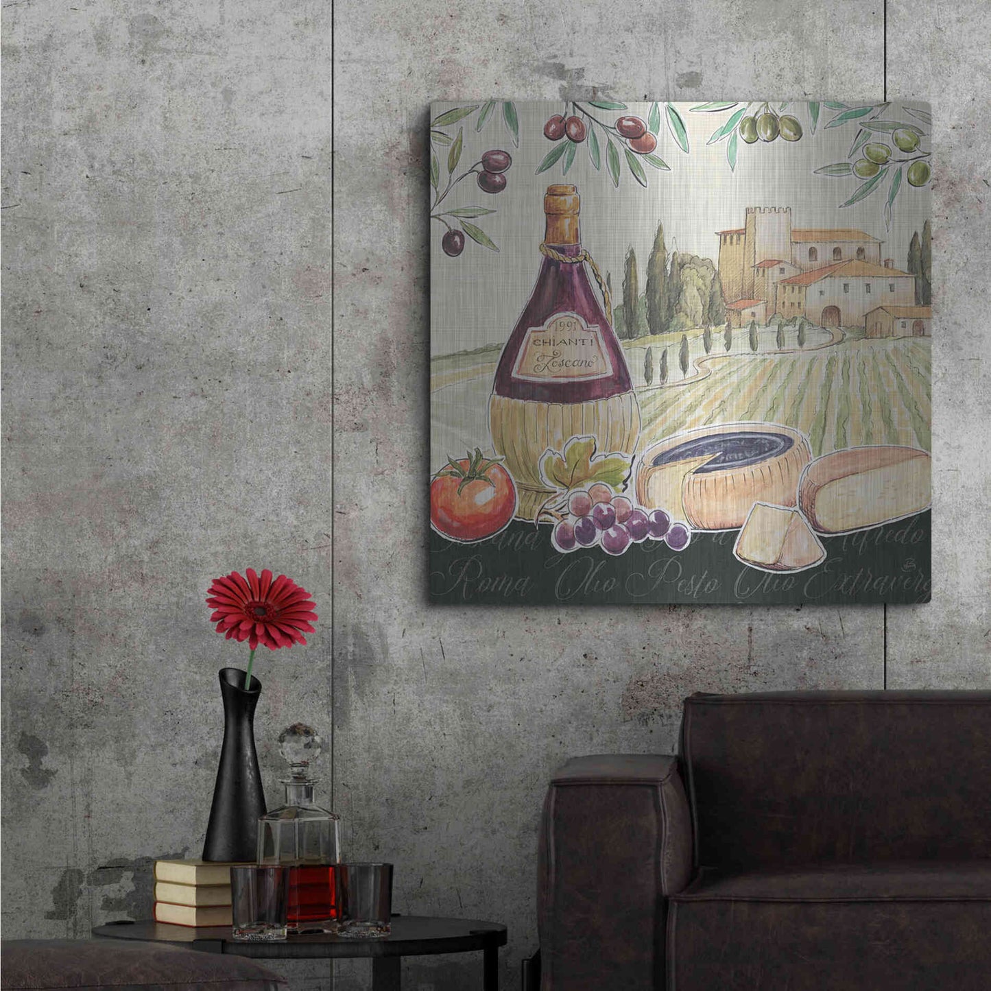 Luxe Metal Art 'Tuscan Flavor II' by Daphne Brissonet, Metal Wall Art,36x36