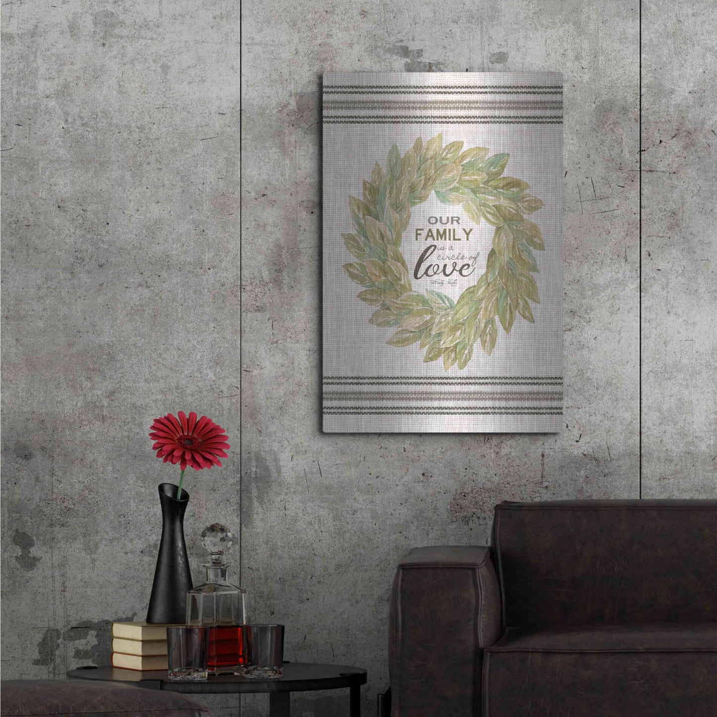 Luxe Metal Art 'Our Family Wreath' by Cindy Jacobs, Metal Wall Art,24x36