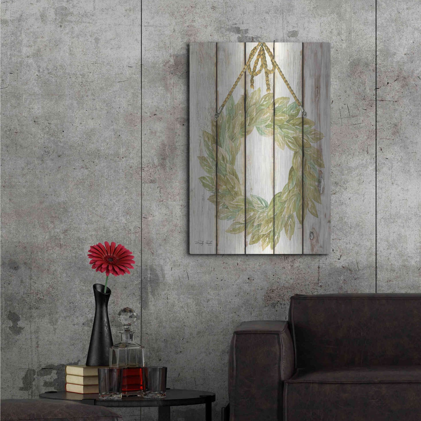 Luxe Metal Art 'Rope Hanging Wreath' by Cindy Jacobs, Metal Wall Art,24x36