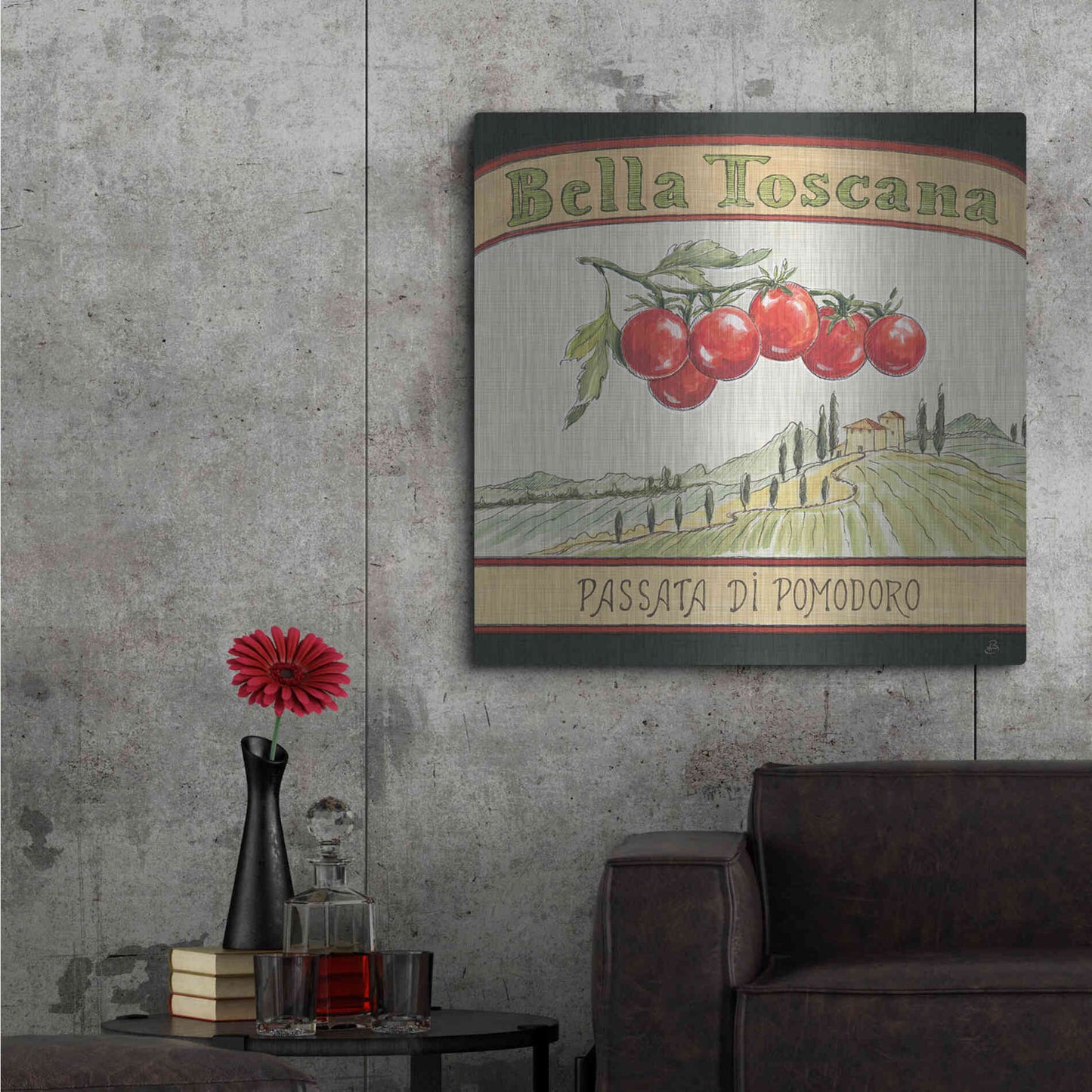 Luxe Metal Art 'Tuscan Flavor V' by Daphne Brissonet, Metal Wall Art,36x36