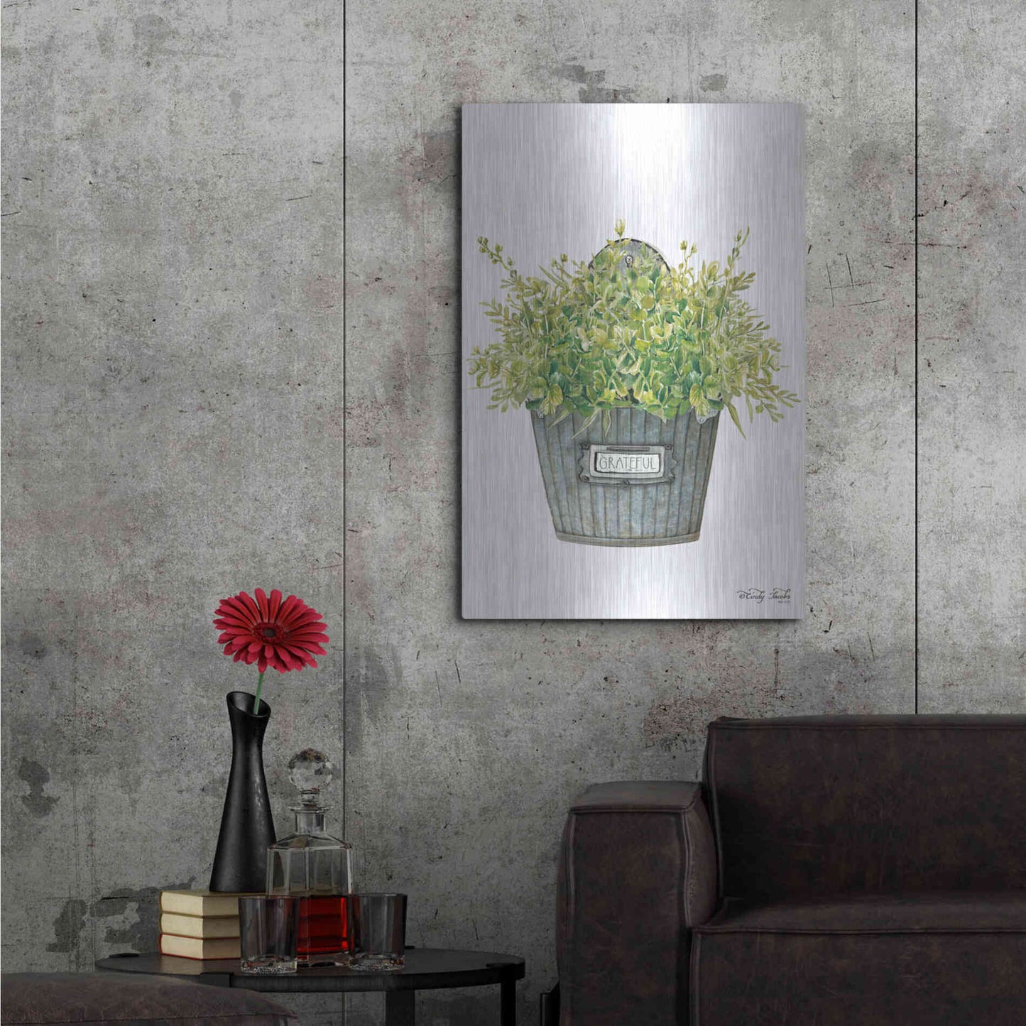 Luxe Metal Art 'Grateful Wall Box' by Cindy Jacobs, Metal Wall Art,24x36