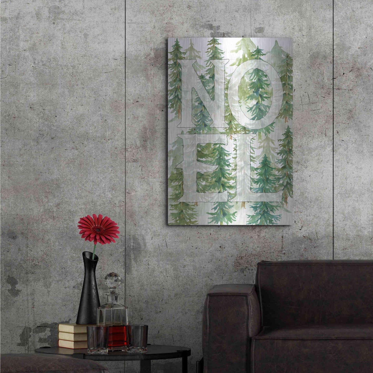 Luxe Metal Art 'Noel Woods' by Cindy Jacobs, Metal Wall Art,24x36