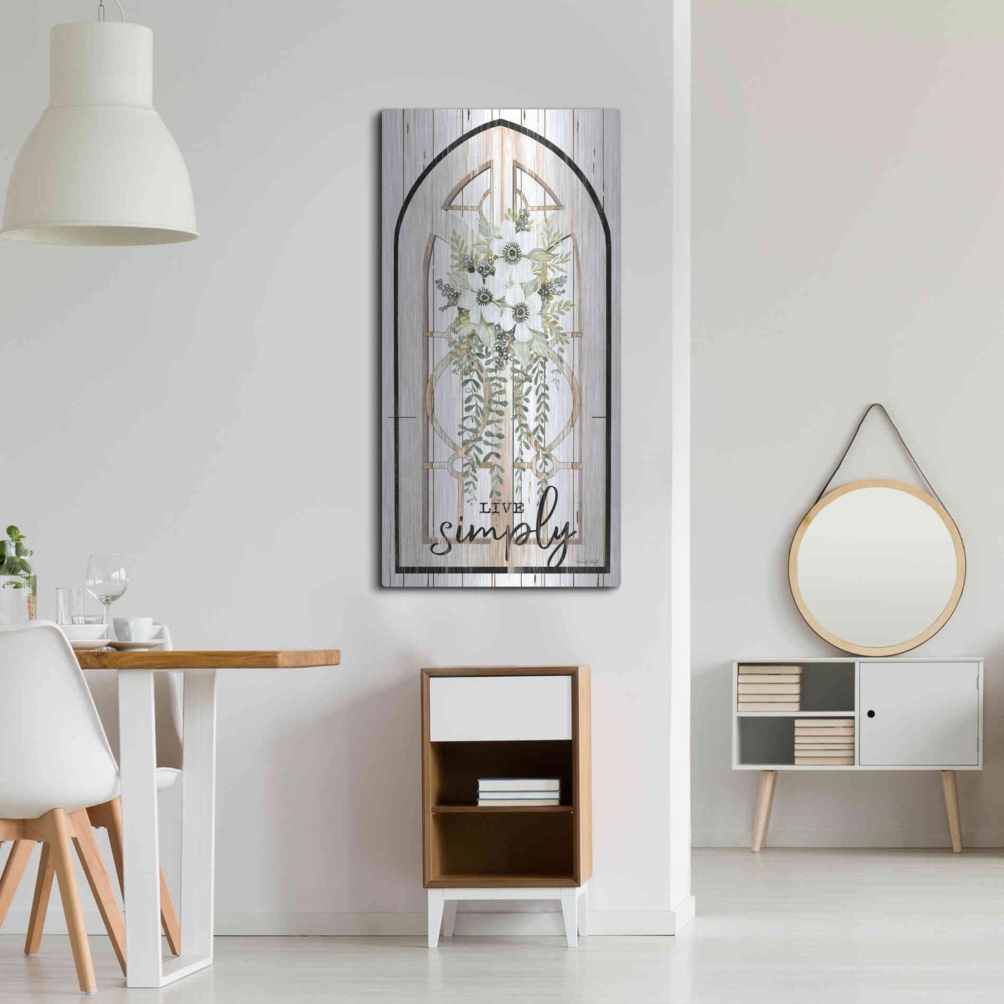 Luxe Metal Art 'Live Simply' by Cindy Jacobs, Metal Wall Art,24x48