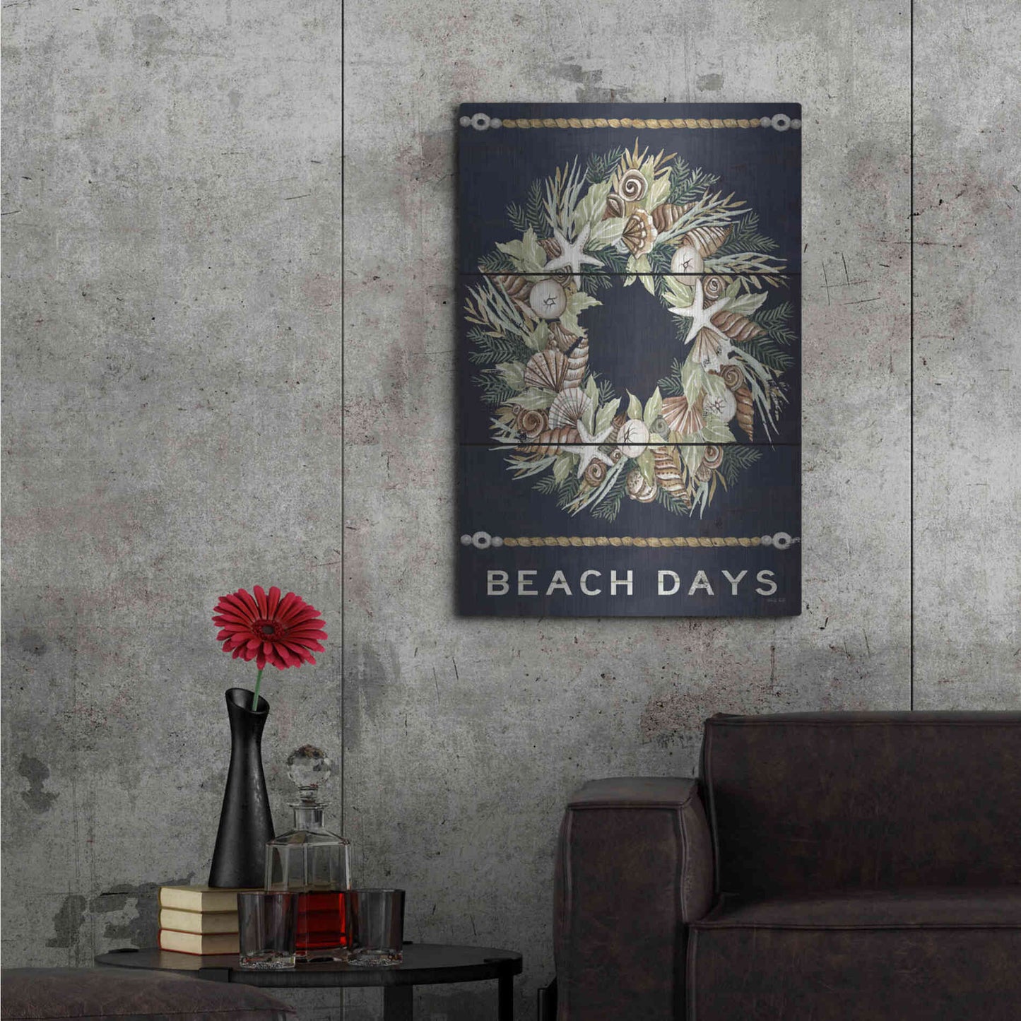 Luxe Metal Art 'Beach Days Shell' by Cindy Jacobs, Metal Wall Art,24x36