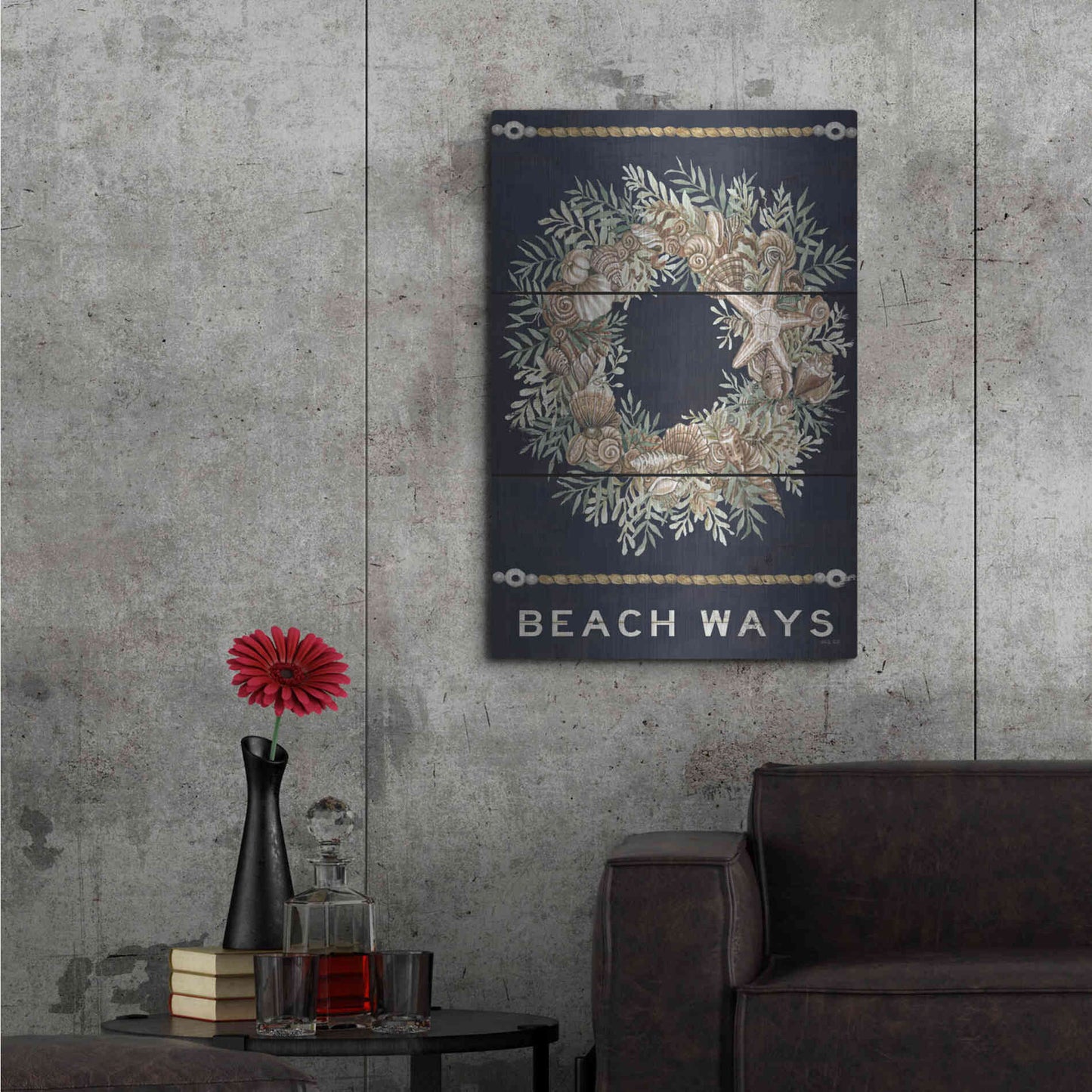 Luxe Metal Art 'Beach Ways' by Cindy Jacobs, Metal Wall Art,24x36