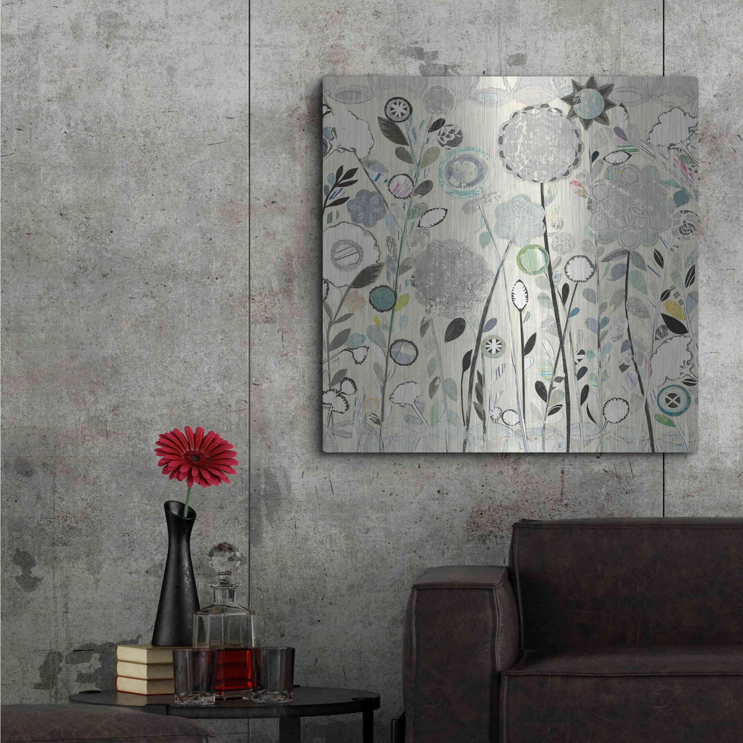 Luxe Metal Art 'Interlocking Shadows Sq' by Candra Boggs, Metal Wall Art,36x36