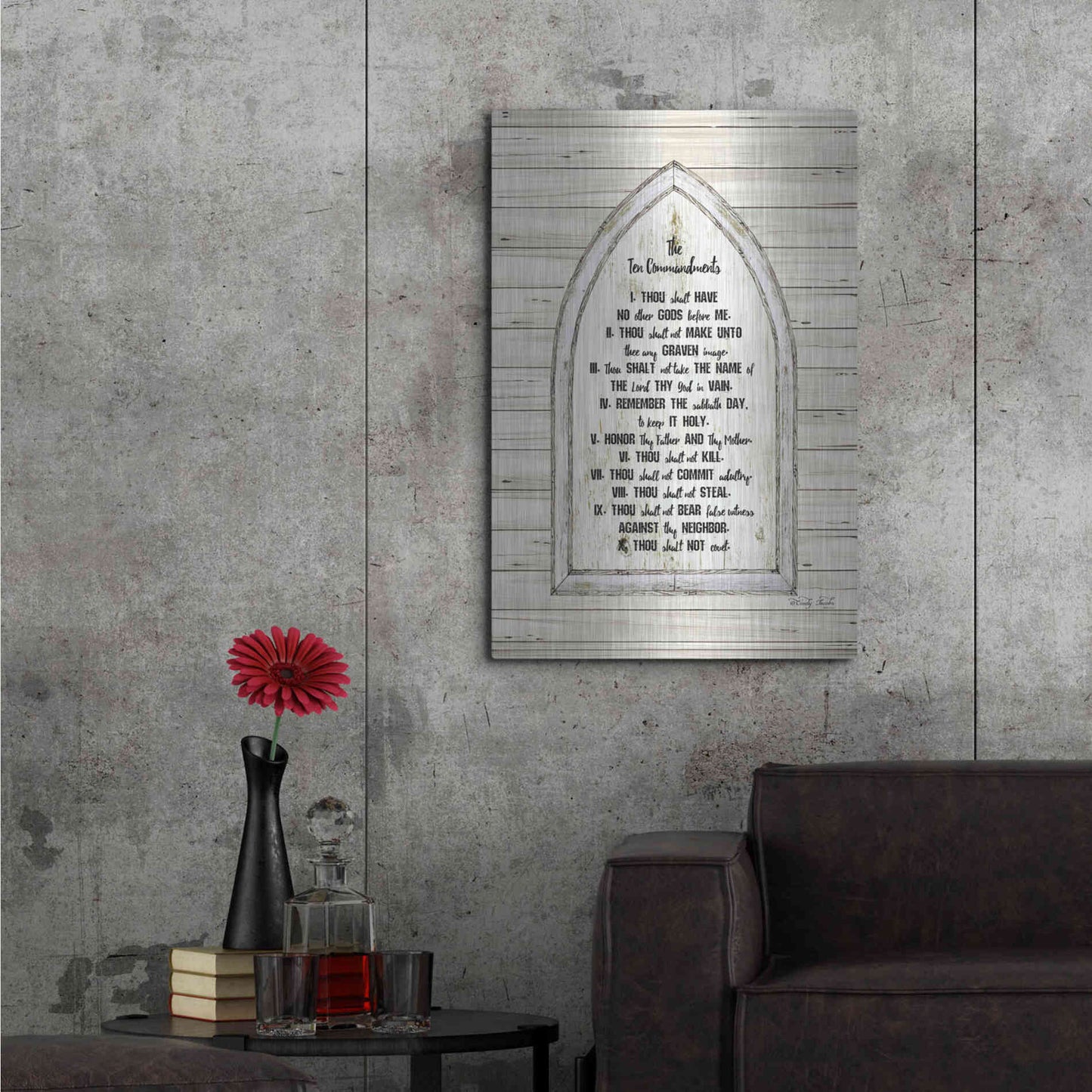 Luxe Metal Art 'Ten Commandments' by Cindy Jacobs, Metal Wall Art,24x36