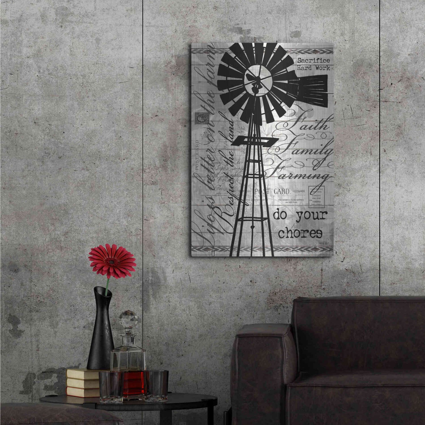 Luxe Metal Art 'Do Your Chores Windmill' by Cindy Jacobs, Metal Wall Art,24x36