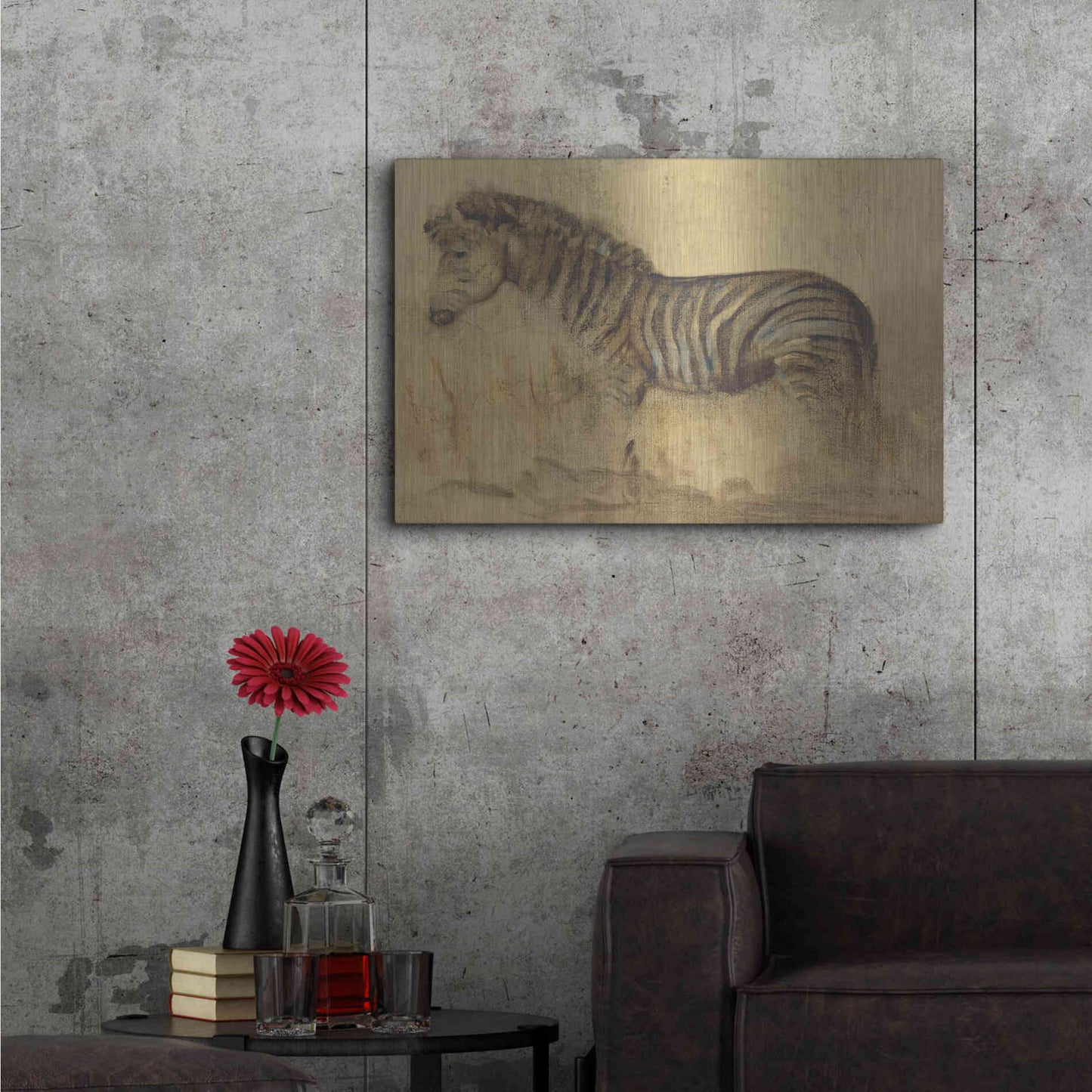 Luxe Metal Art 'Global Zebra Light Crop' by Cheri Blum, Metal Wall Art,36x24