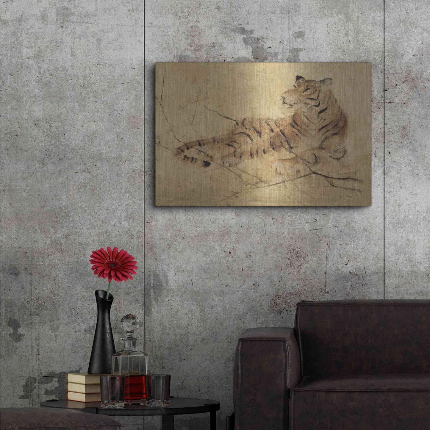 Luxe Metal Art 'Global Tiger Light Crop' by Cheri Blum, Metal Wall Art,36x24