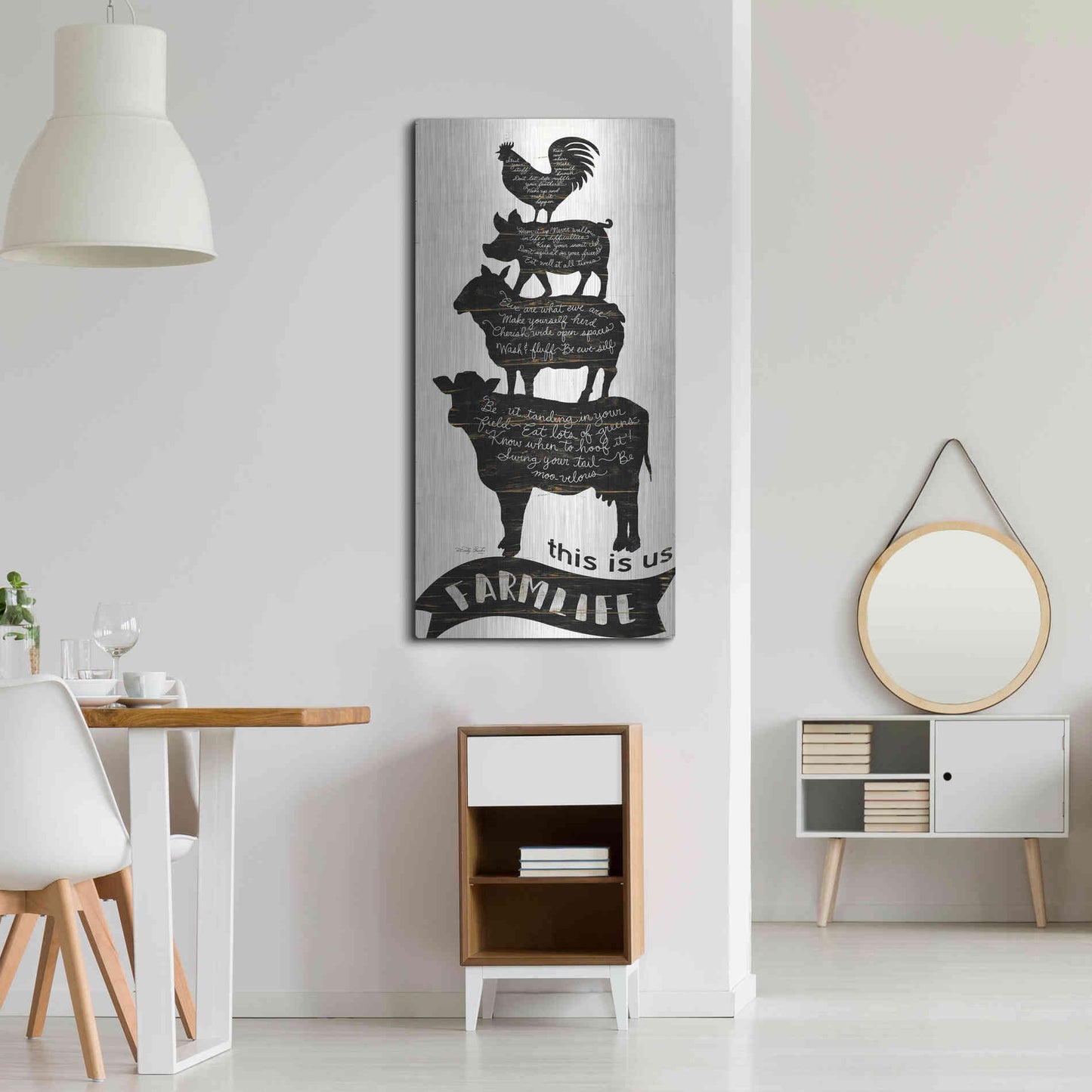 Luxe Metal Art 'This is Us Farmlife' by Cindy Jacobs, Metal Wall Art,24x48