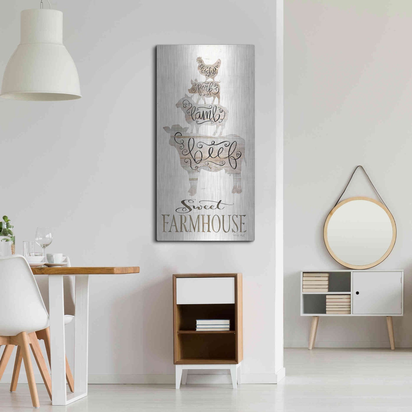 Luxe Metal Art 'Sweet Farmhouse' by Cindy Jacobs, Metal Wall Art,24x48