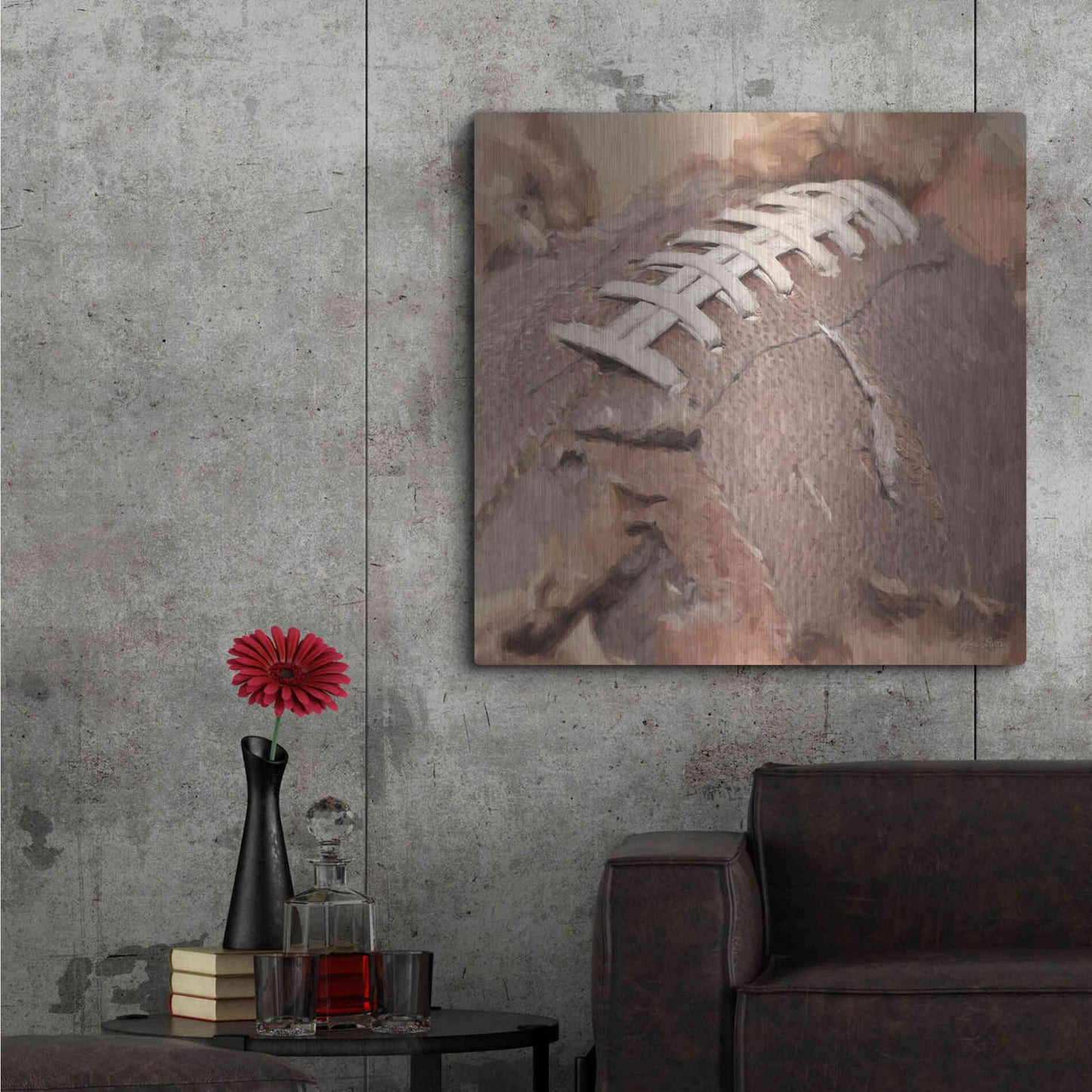 Luxe Metal Art 'Football Season' by Lori Deiter, Metal Wall Art,36x36