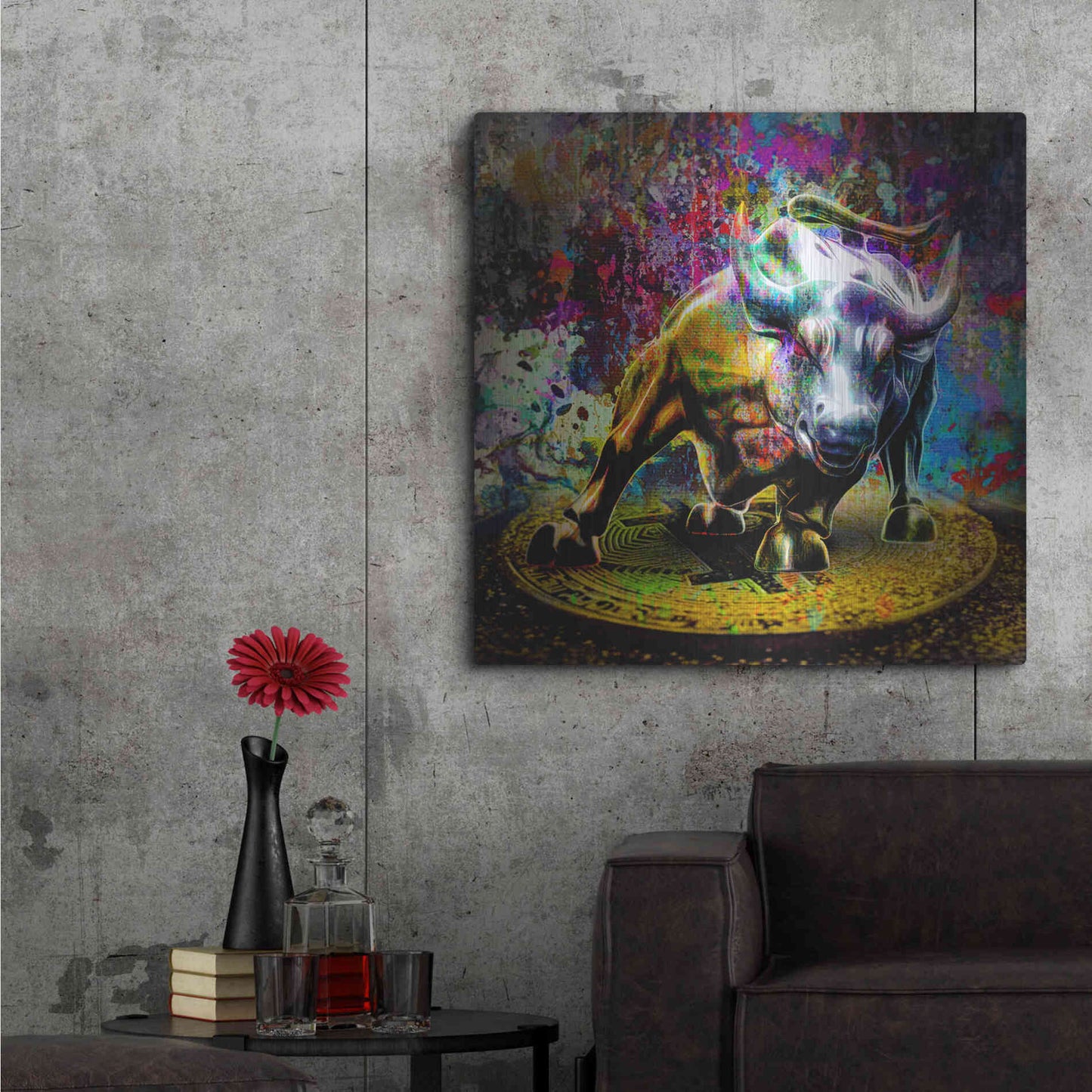 Luxe Metal Art 'Bitcoin Bull Market,' Metal Wall Art,36x36