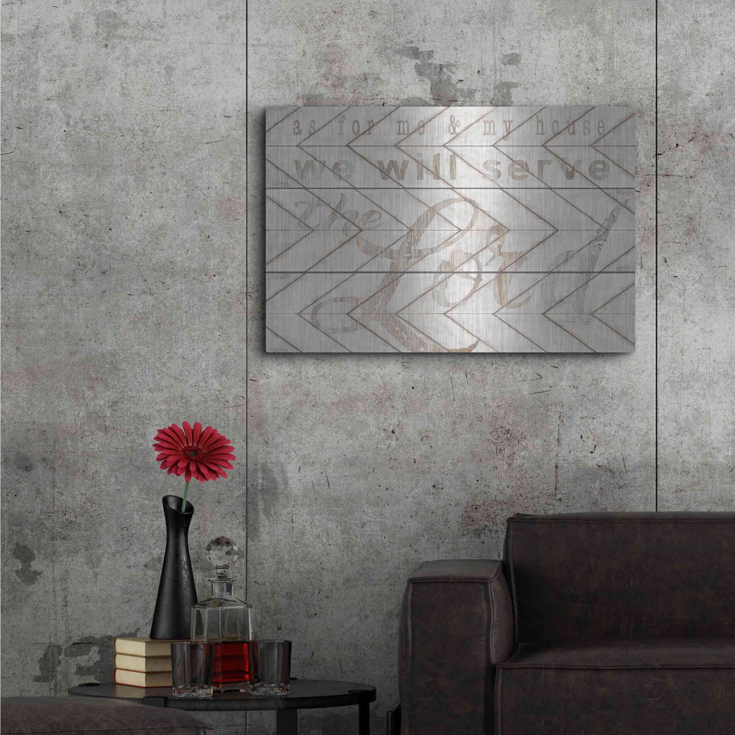 Luxe Metal Art 'We Will Serve the Lord' by Cindy Jacobs, Metal Wall Art,36x24
