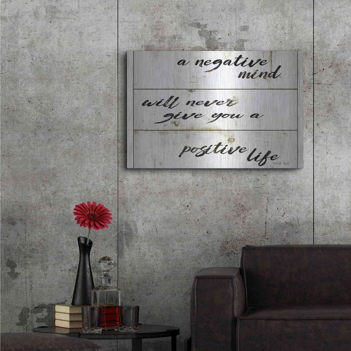 Luxe Metal Art 'Positive Life' by Cindy Jacobs, Metal Wall Art,36x24