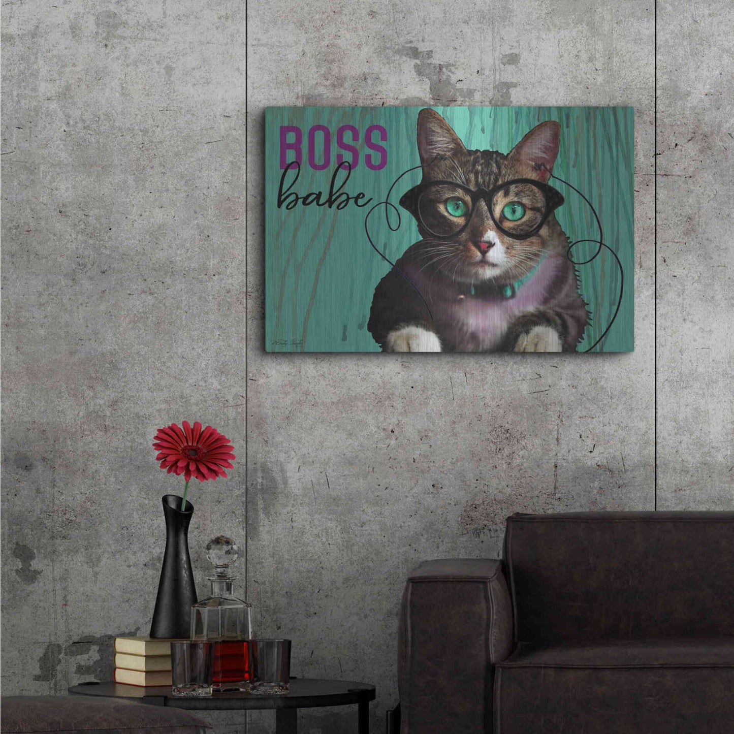 Luxe Metal Art 'Boss Babe' by Cindy Jacobs, Metal Wall Art,36x24