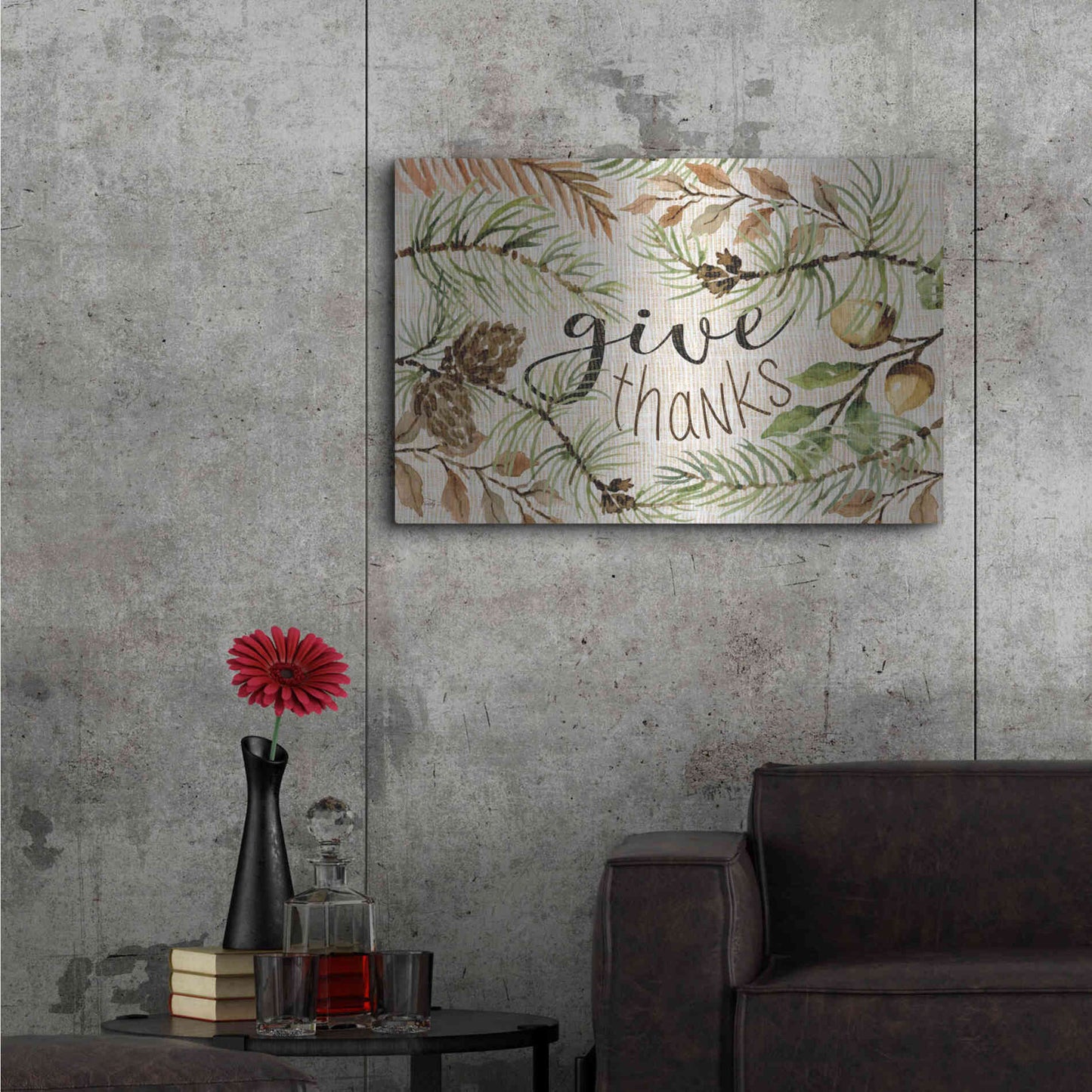 Luxe Metal Art 'Give Thanks' by Cindy Jacobs, Metal Wall Art,36x24
