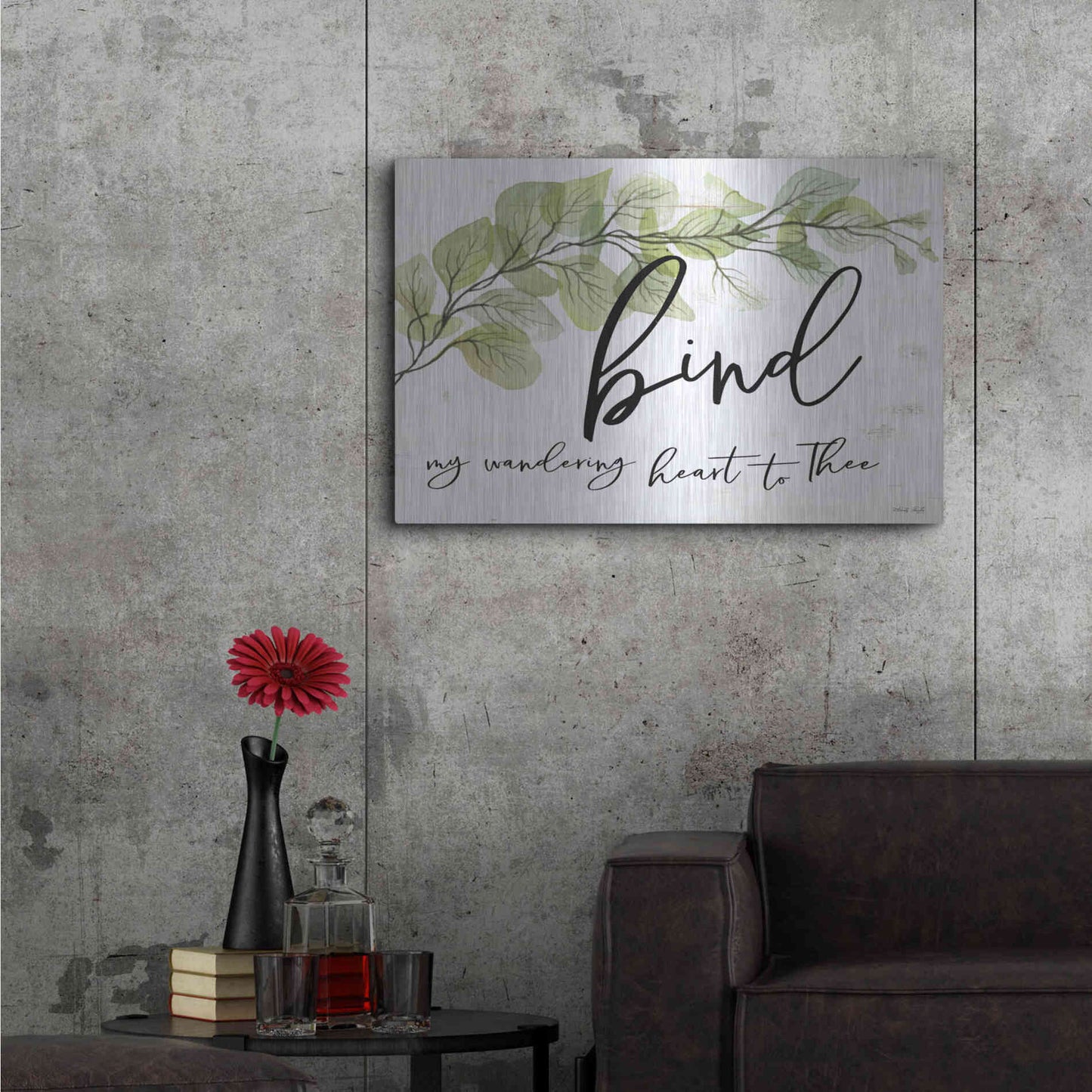 Luxe Metal Art 'Bind My Wandering Heart to Thee' by Cindy Jacobs, Metal Wall Art,36x24