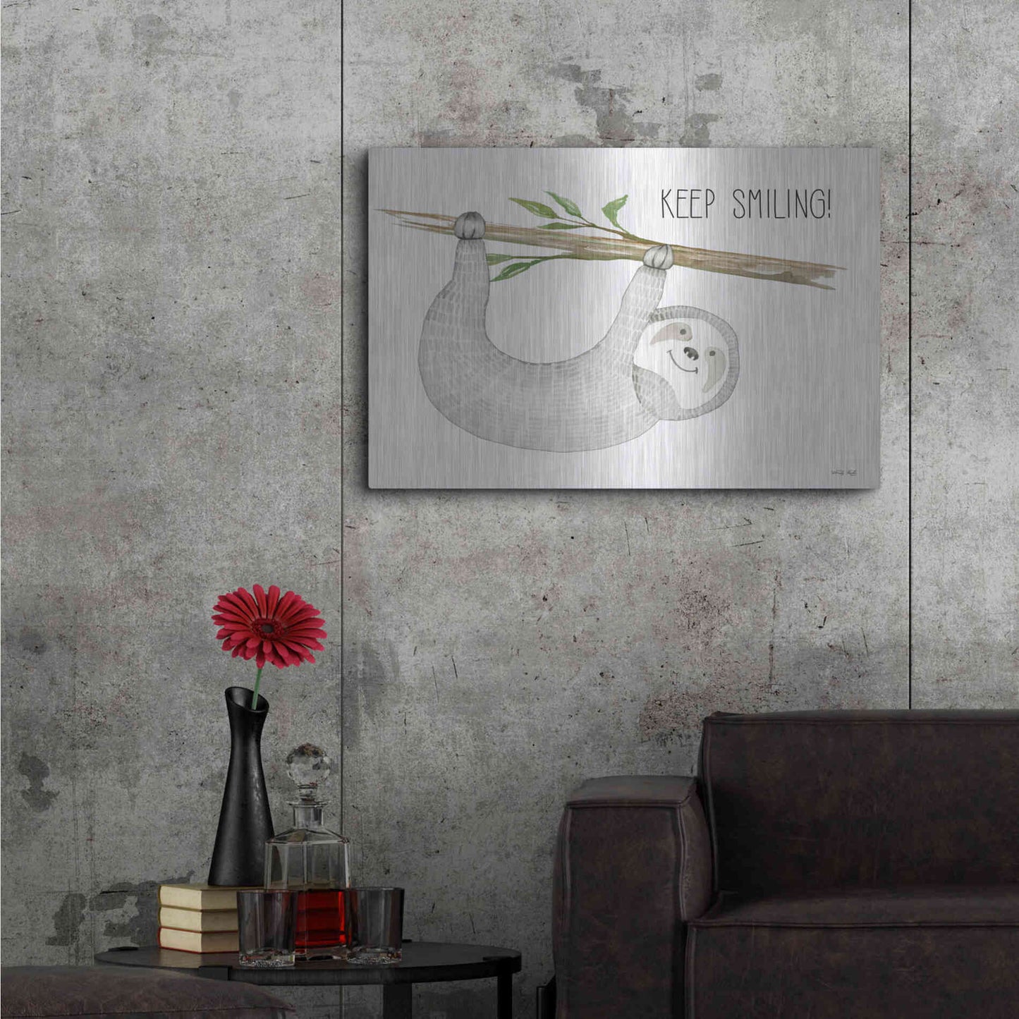 Luxe Metal Art 'Keep Smiling' by Cindy Jacobs, Metal Wall Art,36x24